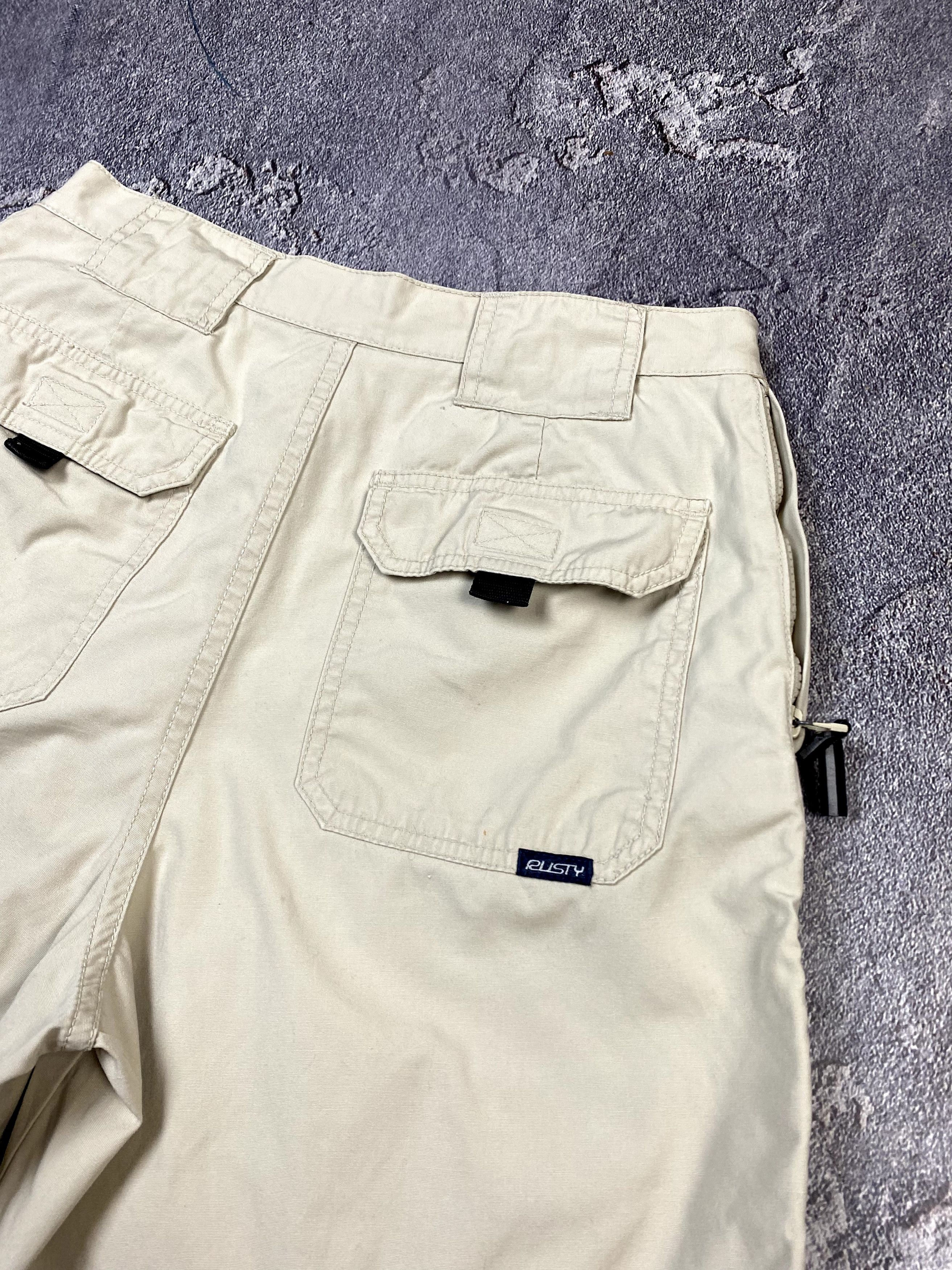 Rusty Y2K 2000s Rusty Multi Pocket Biege Cargo Shorts Streetwear Size US 30 / EU 46 - 8 Thumbnail