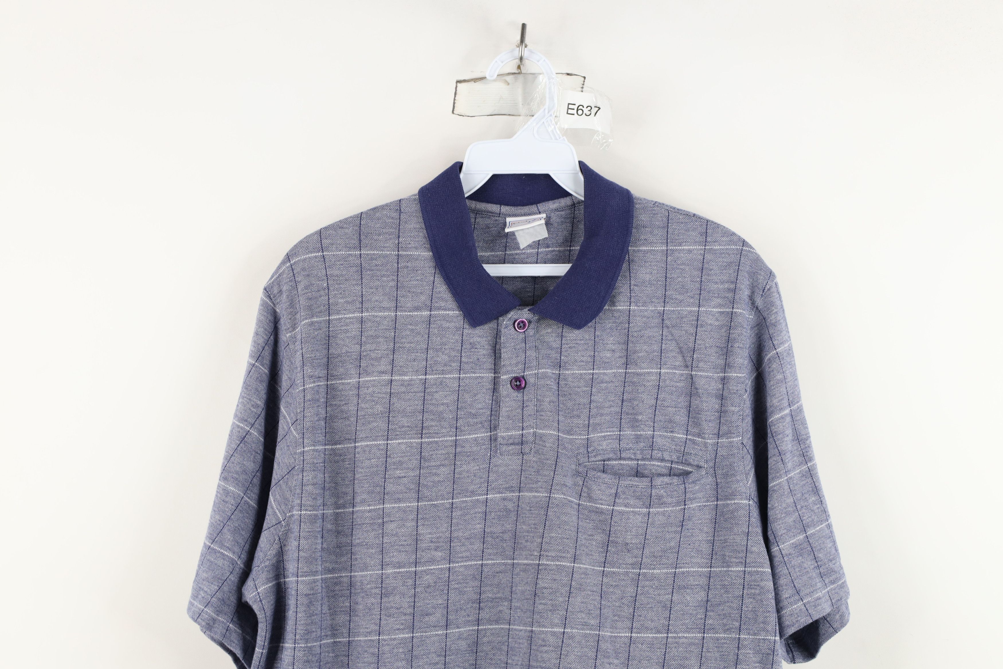 Vintage Vintage 90s Streetwear Knit Pullover Polo Shirt Blue Size US L / EU 52-54 / 3 - 2 Thumbnail