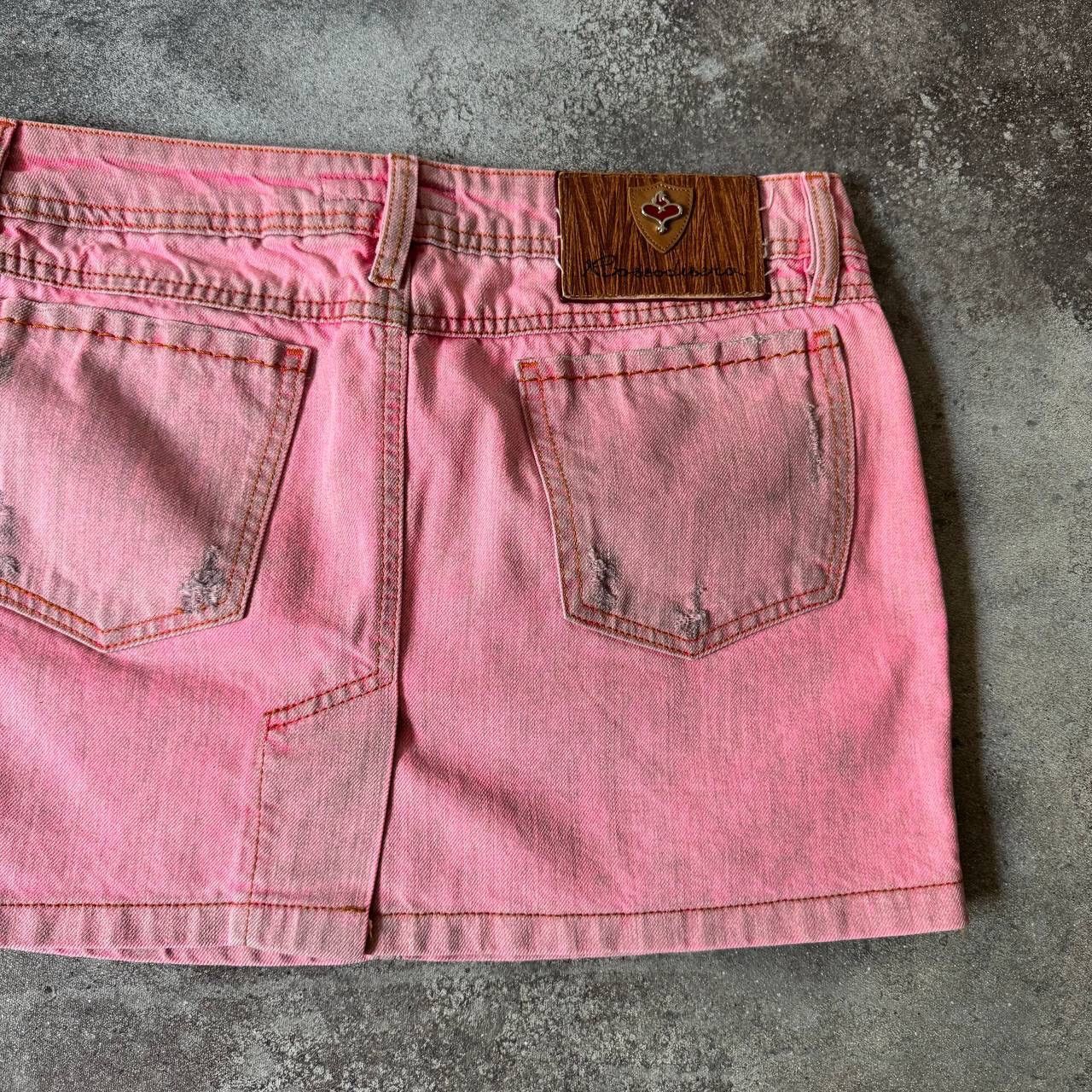 20471120 × Hysteric Glamour × Japanese Brand Japanese Style Super Sexy Pink Faded Mini Skirt Size 29" - 6 Thumbnail