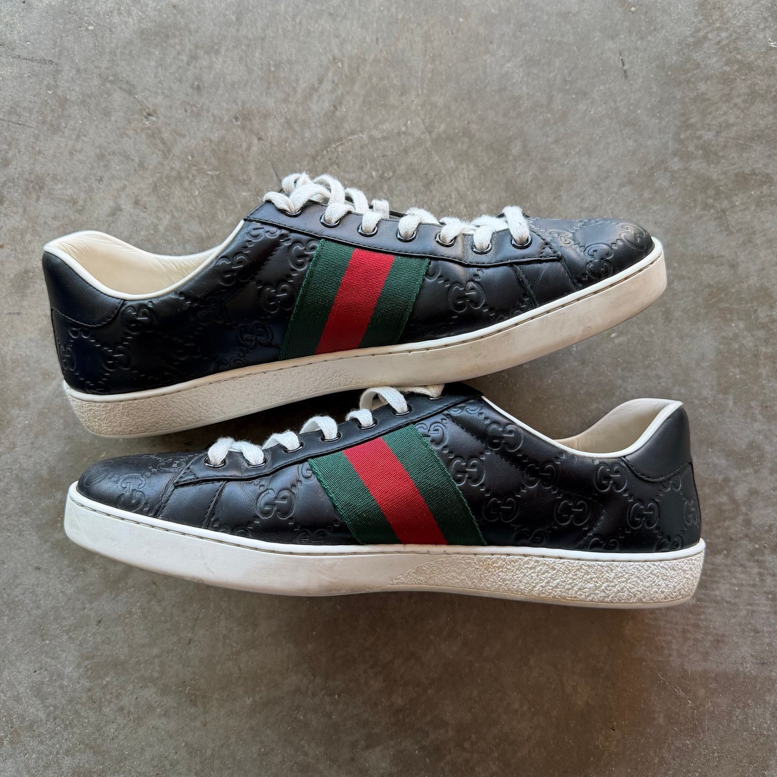 Gucci Gucci GG Ace Black Monogram Logo Sneaker Size US 10 / EU 43 - 3 Thumbnail