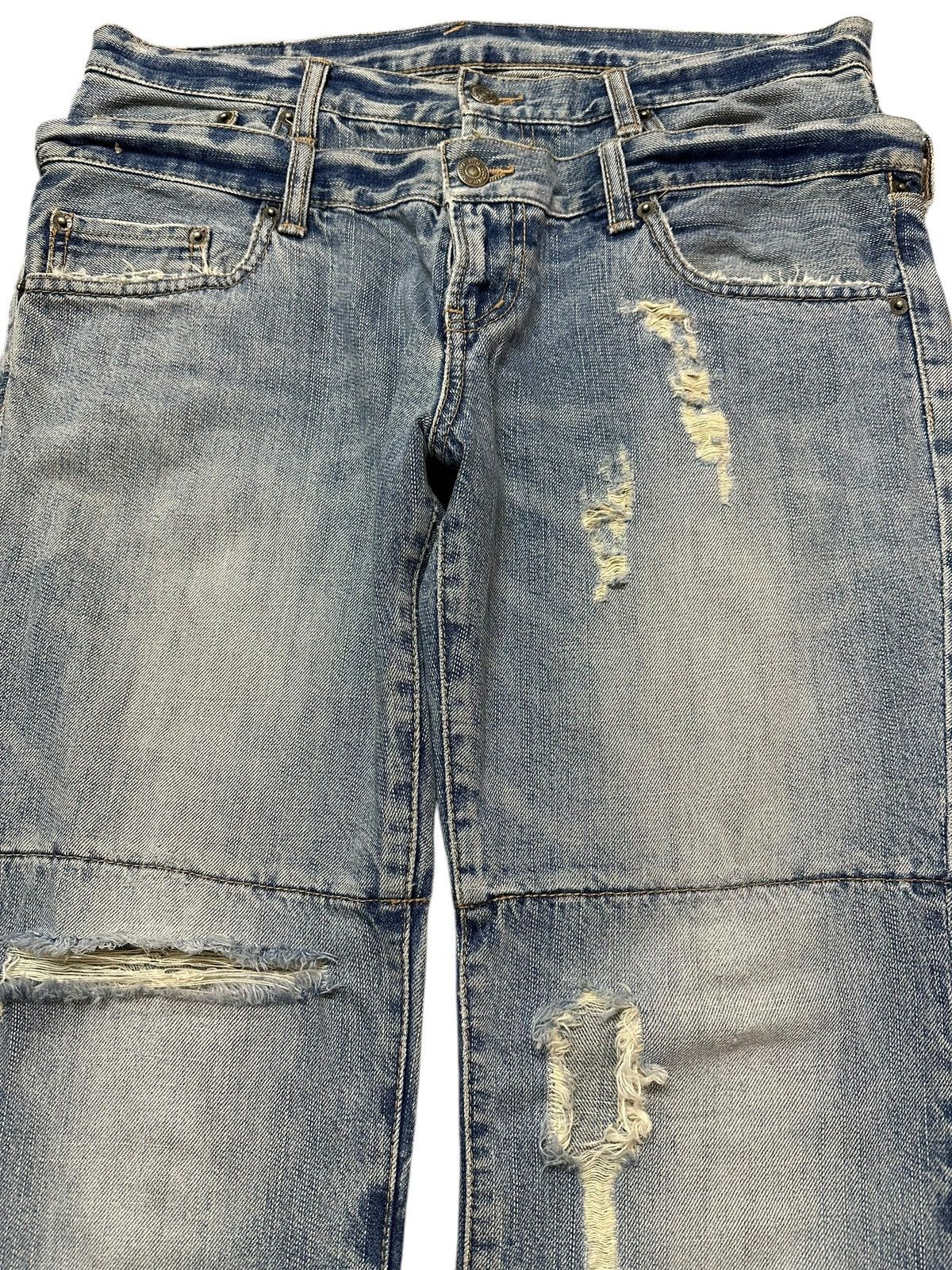 Other Vintage Japanese PPFM Double Waist Distress Style Jeans Size US 34 / EU 50 - 3 Thumbnail