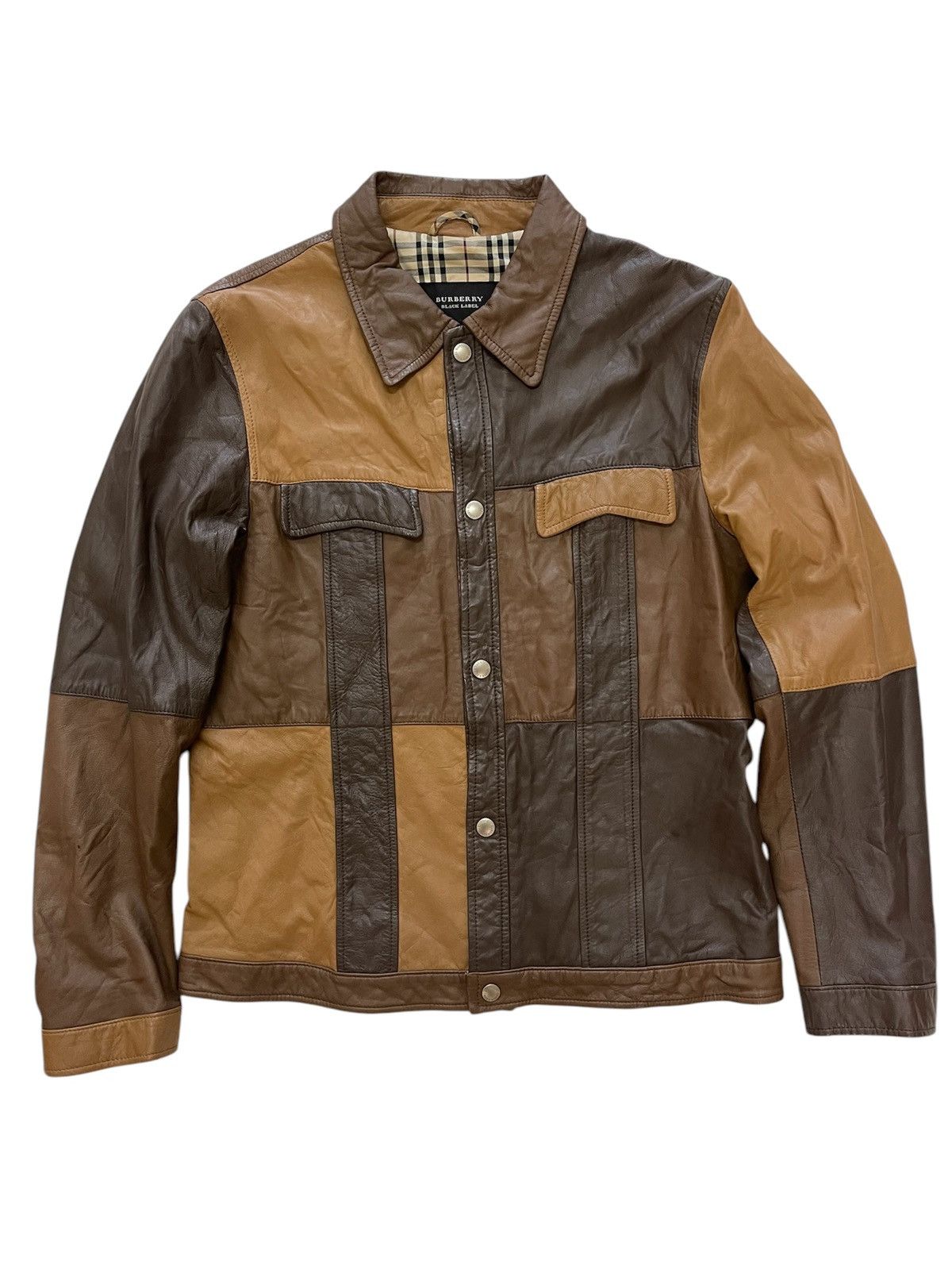 Burberry Black Label Leather Jacket Vintage