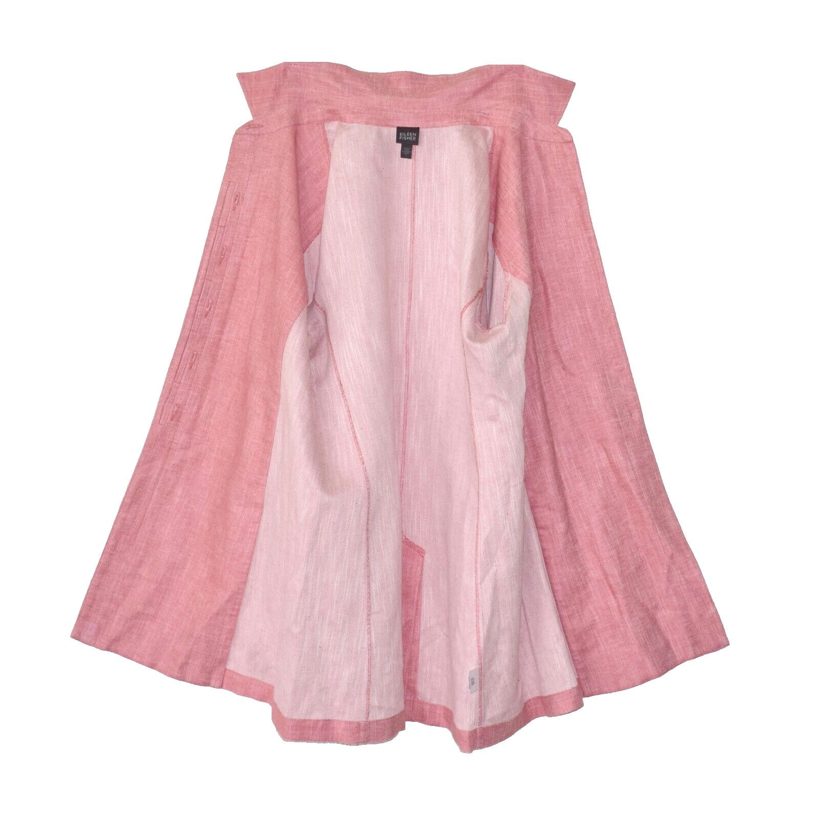 Eileen Fisher NEW EILEEN FISHER Pink Linen Cotton Trench Over Coat Sz L Size L / US 10 / IT 46 - 5 Thumbnail