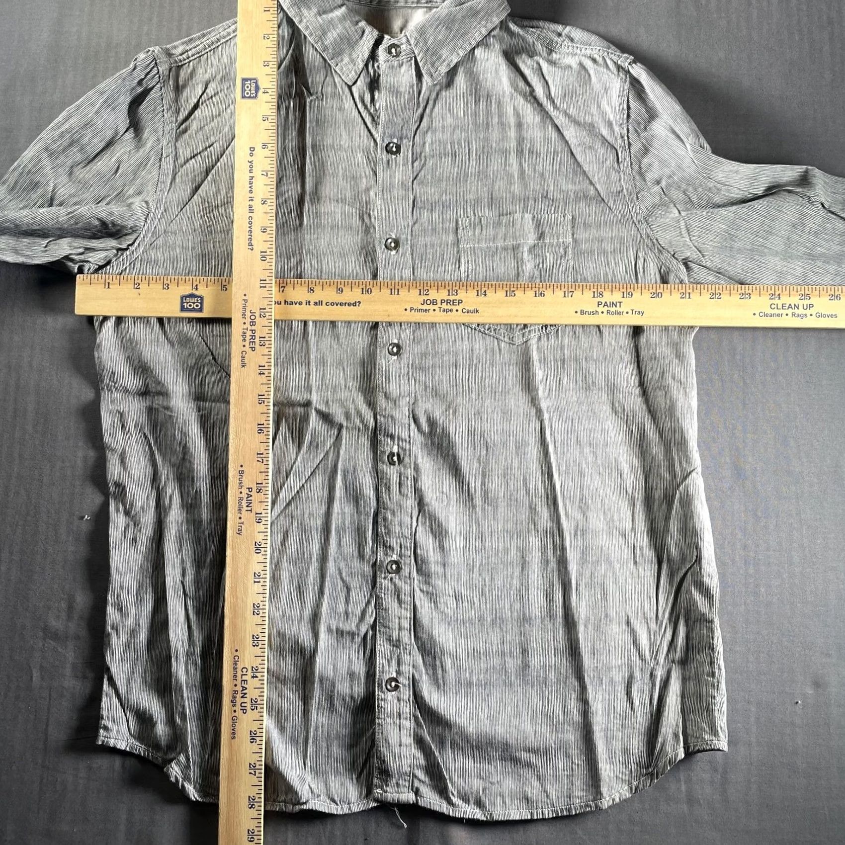 Rag & Bone Rag & Bone Shirt Mens Medium Gray White Grainstripe Tailored Workwear USA Cotton Size US M / EU 48-50 / 2 - 4 Thumbnail