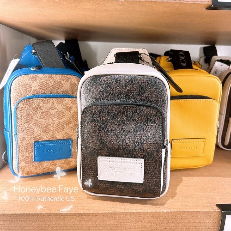 Coach Racer Sling Pack In Colorblock Signature Canvas CY912 Size ONE SIZE - 3 Thumbnail
