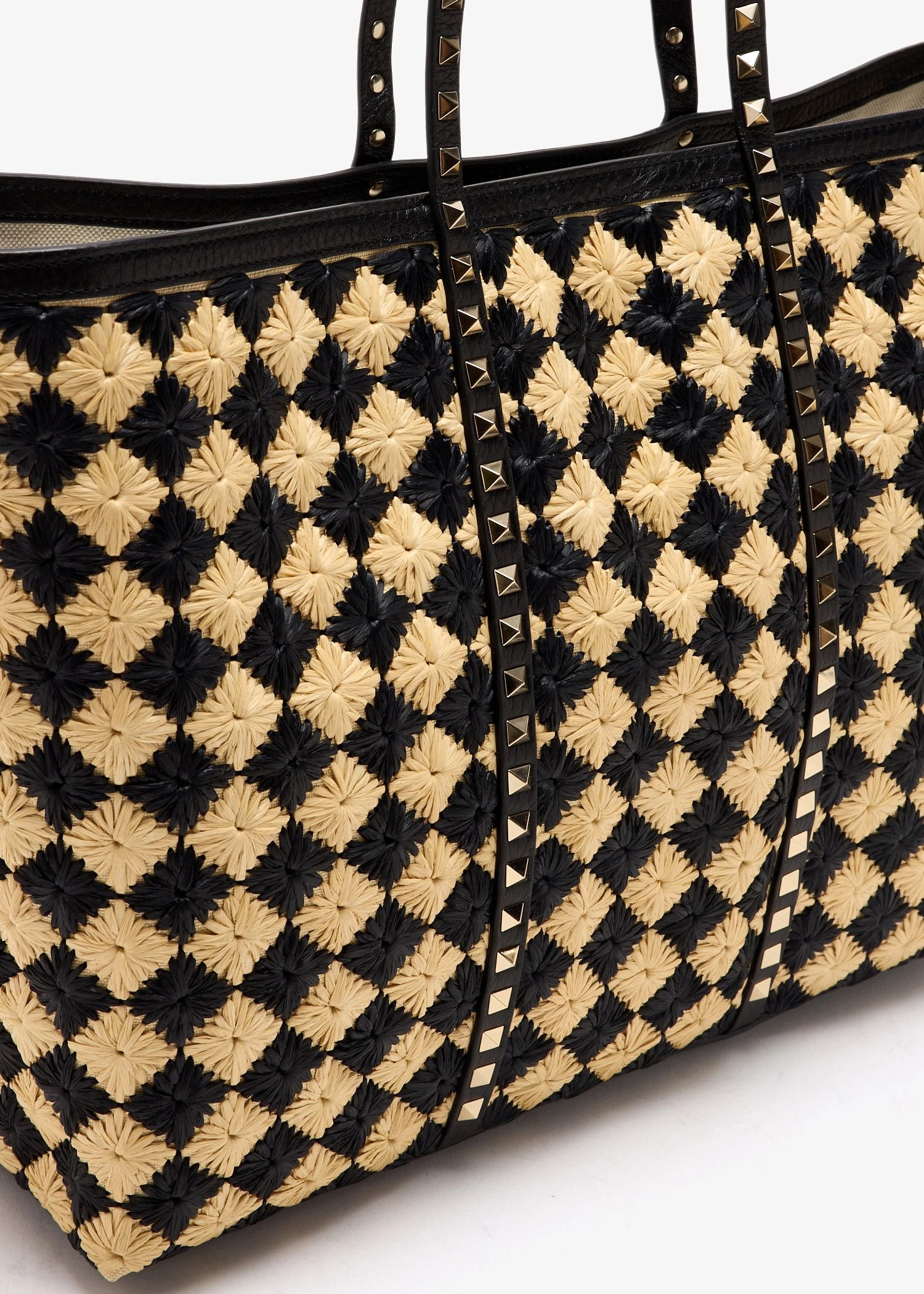 Valentino os11x0126 Size: OS / Rockstud Tote Bag in Black/Beige Size ONE SIZE - 2 Thumbnail