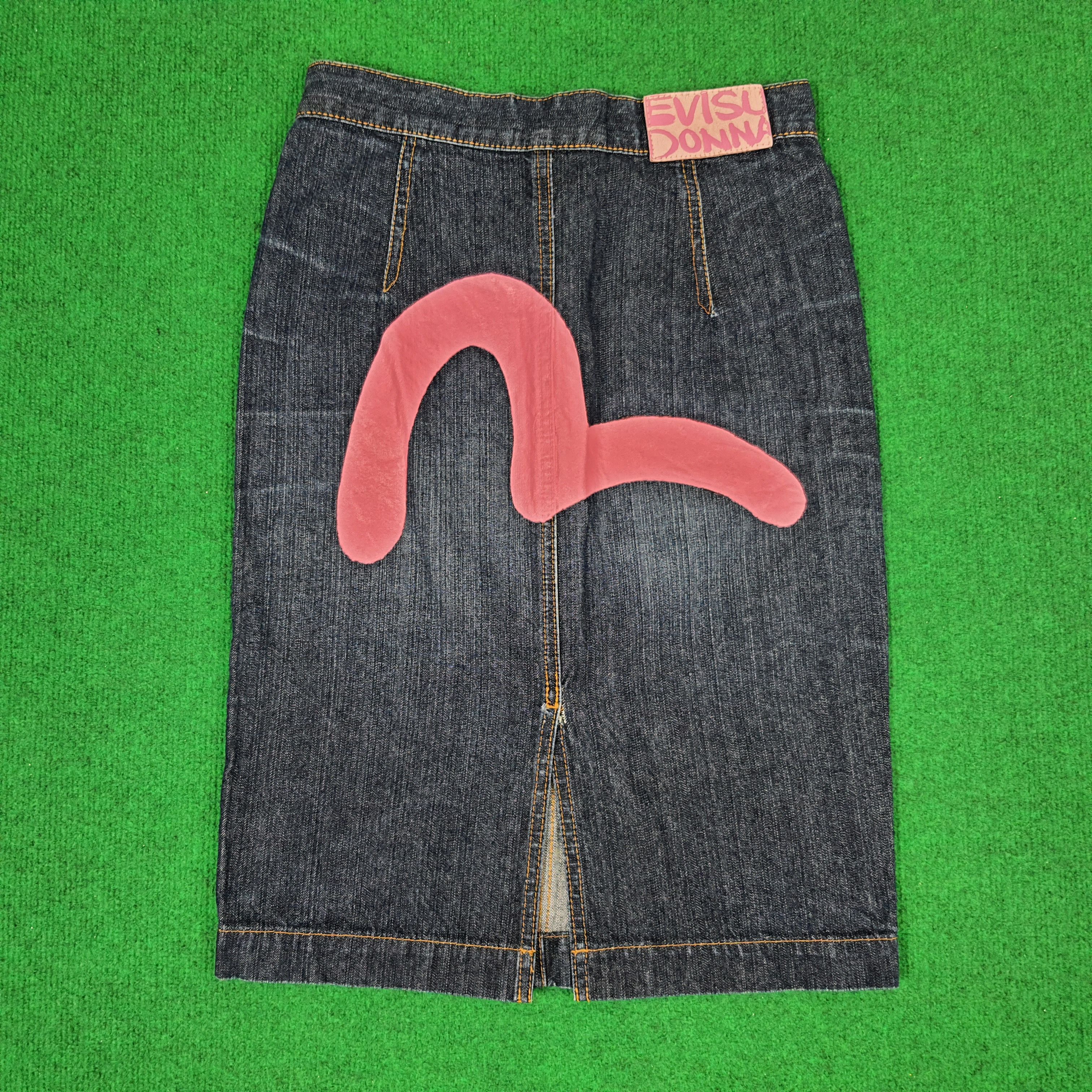 Vintage Evisu Donna Japan Caicock Custom Midi Jean Skirt