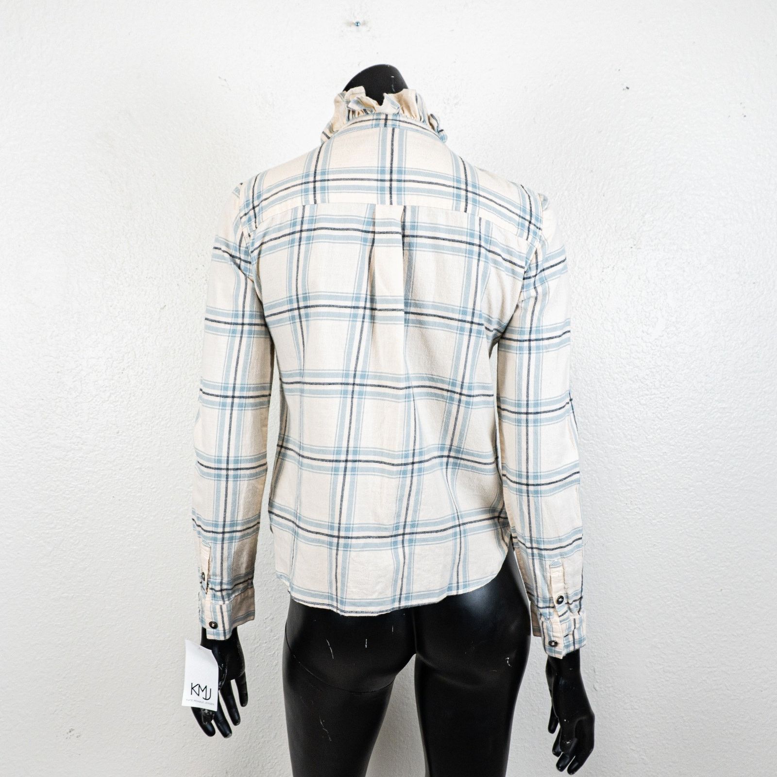 Other KMJ Kate Mchale Jensen Quarantina Ruffle Flannel Beige blue Size XS / US 0-2 / IT 36-38 - 6 Thumbnail