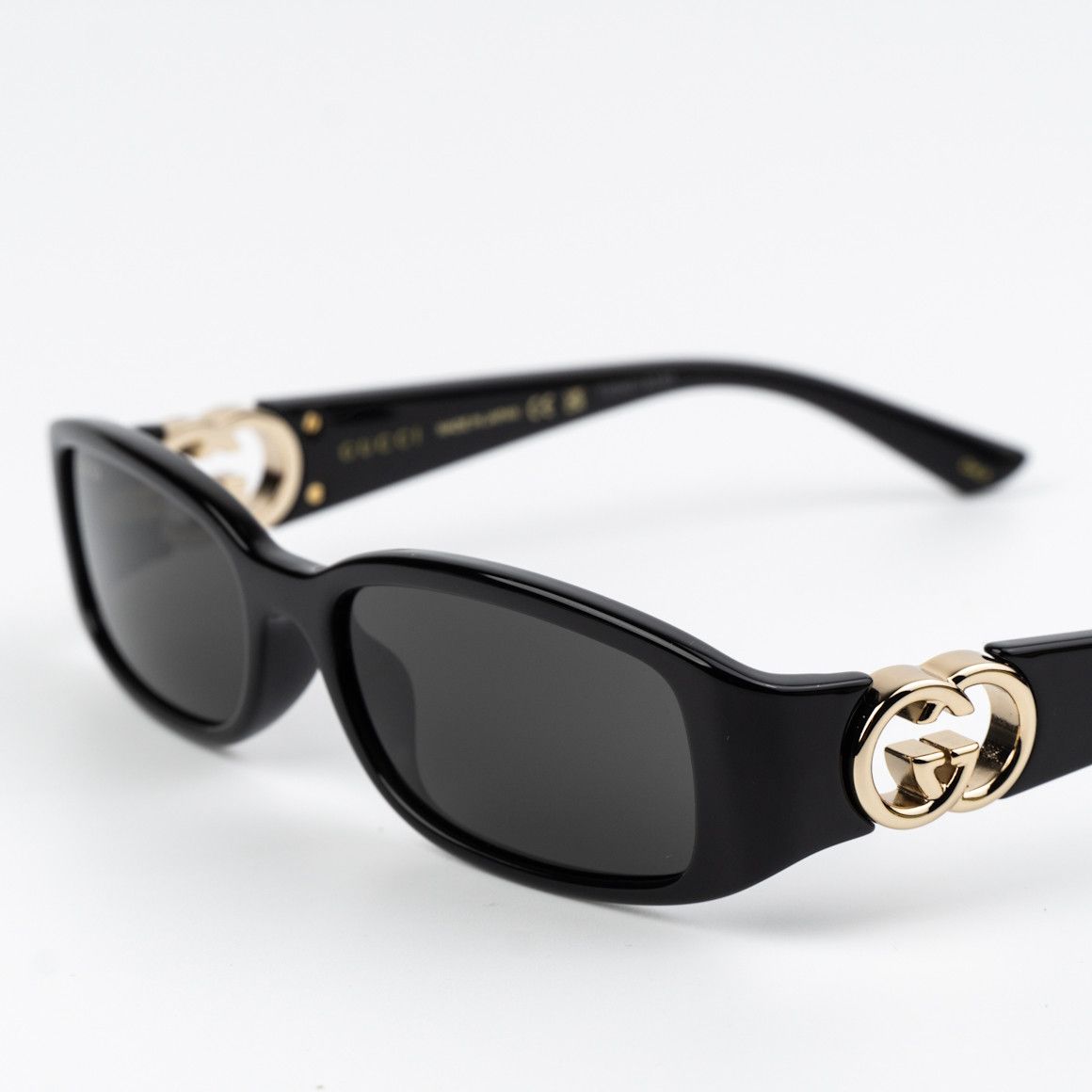 Gucci NEW Gucci GG1661S 001 Black Grey Rectangle Unisex Sunglasses Size ONE SIZE - 5 Thumbnail