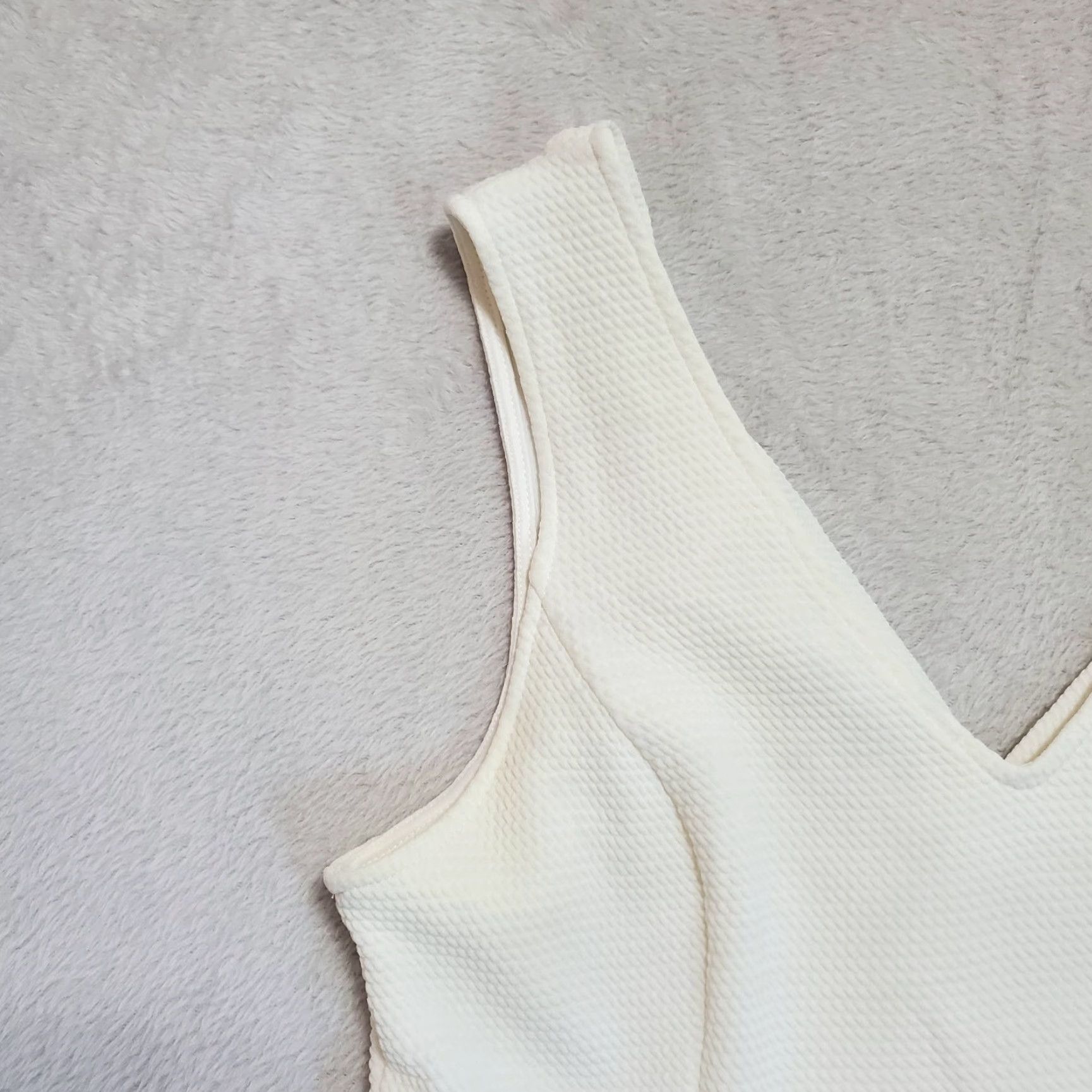 Vintage ASTR Sleeveless Mini Dress Women XL Ivory V-Neck Cut Out Back Zip Lined Party Cocktail Wedding Size XL / US 12-14 / IT 48-50 - 7 Thumbnail