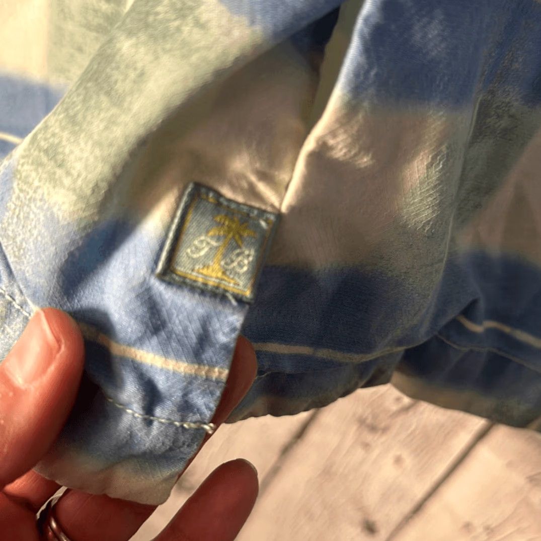 Tommy Bahama Tommy Bahama Shirt Silk Blend Short Sleeve Button-Down Mens S Yellow Cream Size S Small Size US S / EU 44-46 / 1 - 4 Thumbnail