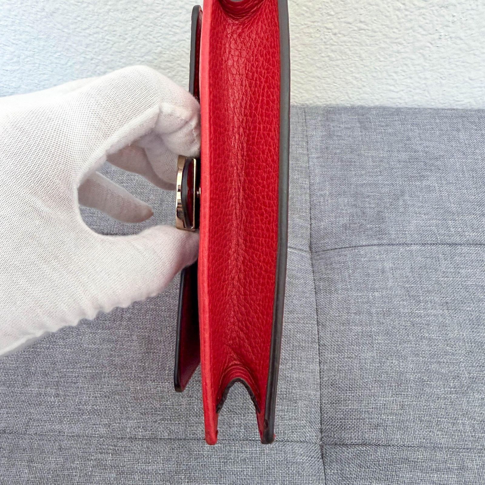 Gucci Gucci Red Leather Interlocking G Chain Bag Size ONE SIZE - 7 Thumbnail