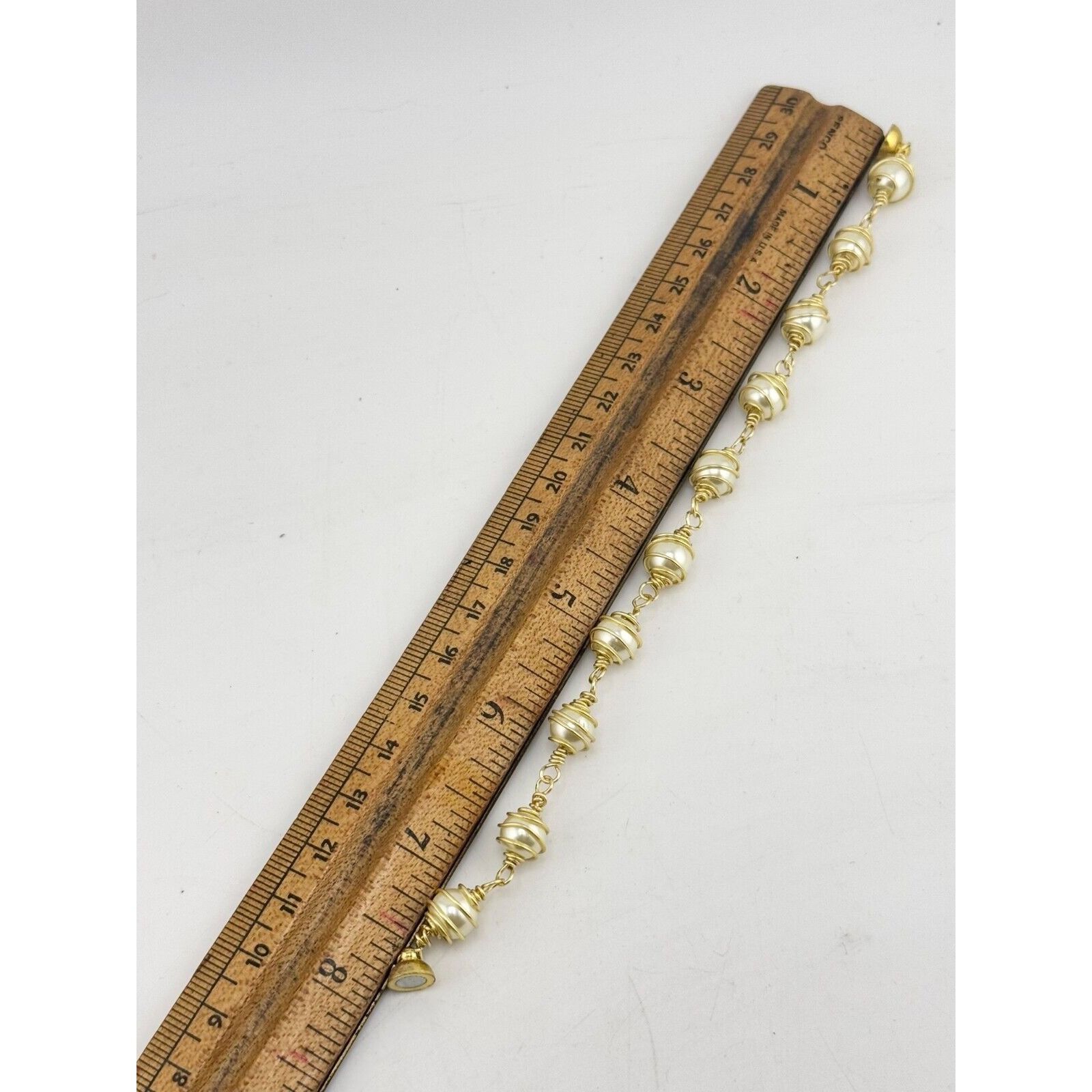 Vintage Vintage wire wrapped faux pearl bracelet Size ONE SIZE - 6 Thumbnail
