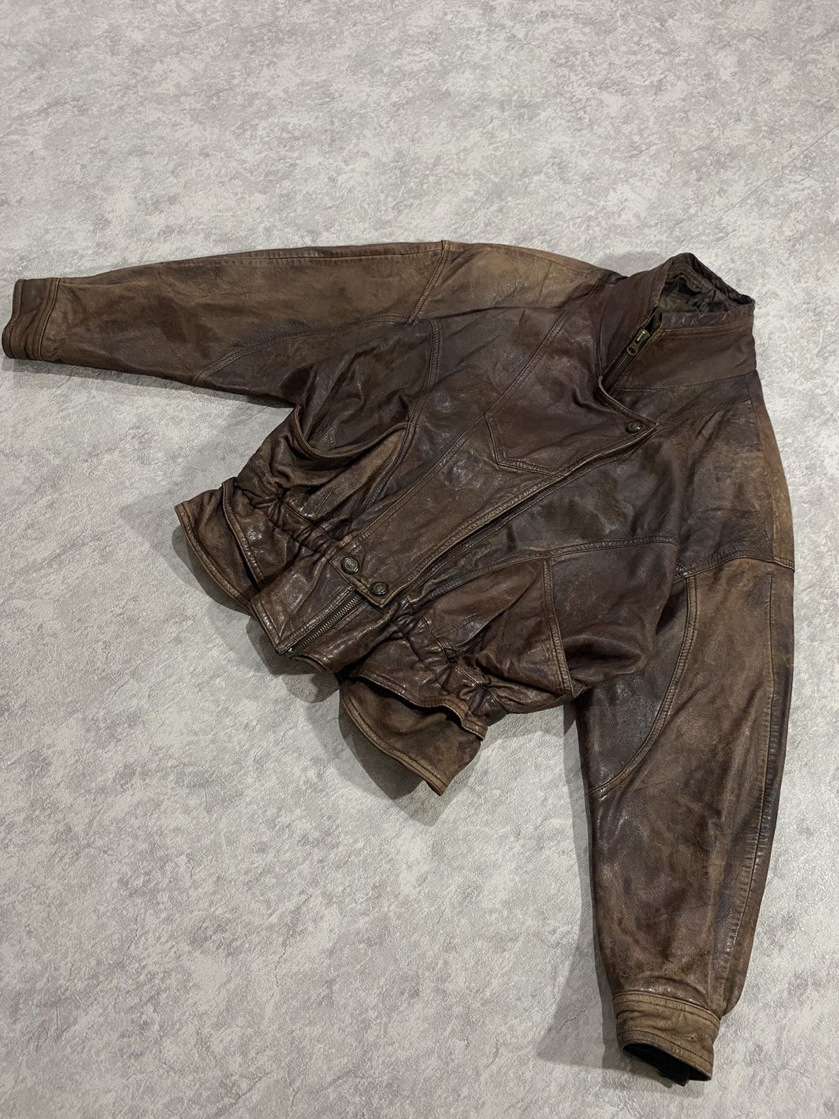 Le Grande Bleu (L.G.B.) Vintage Distressed Leather Jacket LGB If Six Was Nine Style Size M / US 6-8 / IT 42-44 - 2 Thumbnail