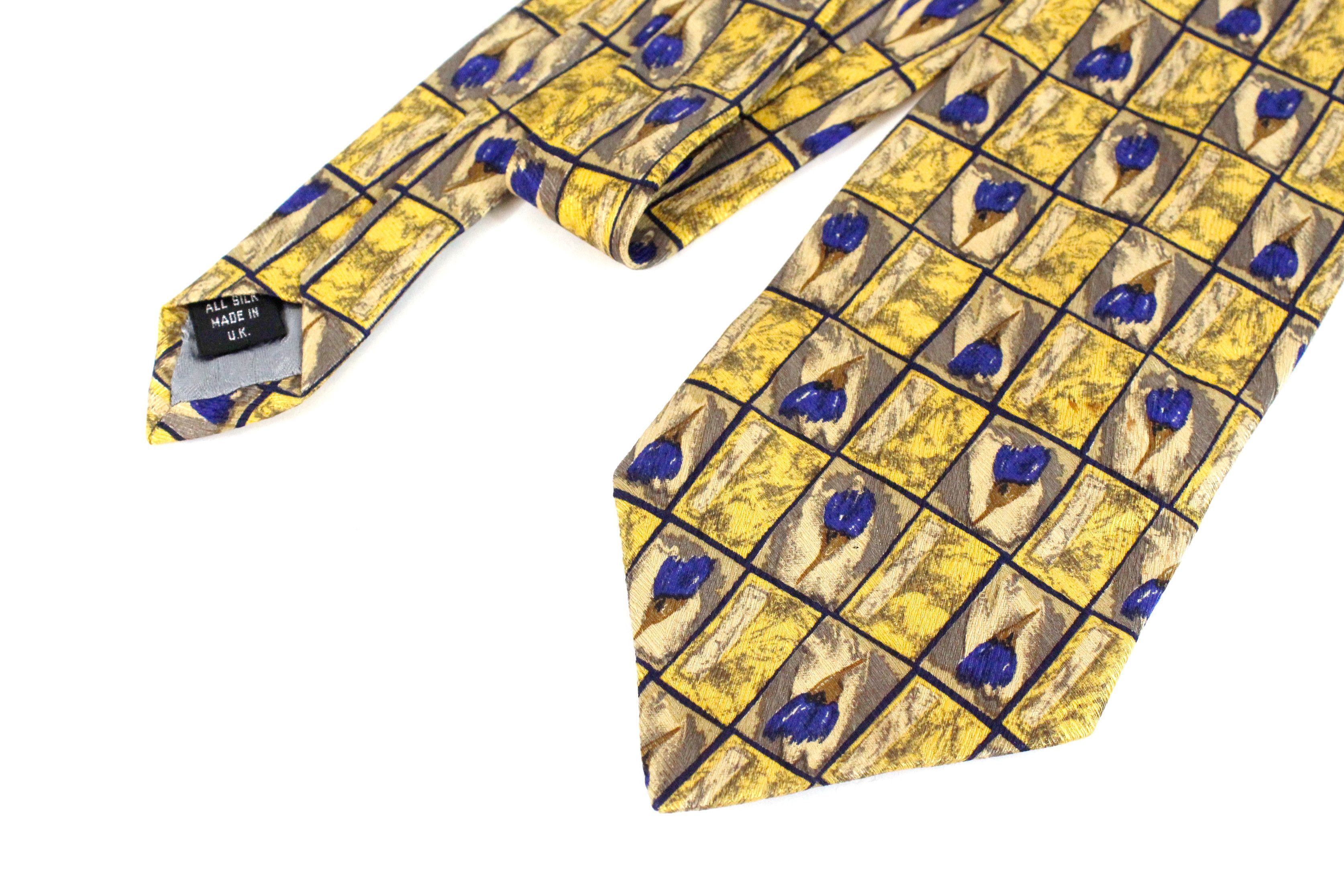 Pierre Cardin Vintage Pierre Cardin Floral Pattern Golden Silk Tie Size ONE SIZE - 2 Thumbnail