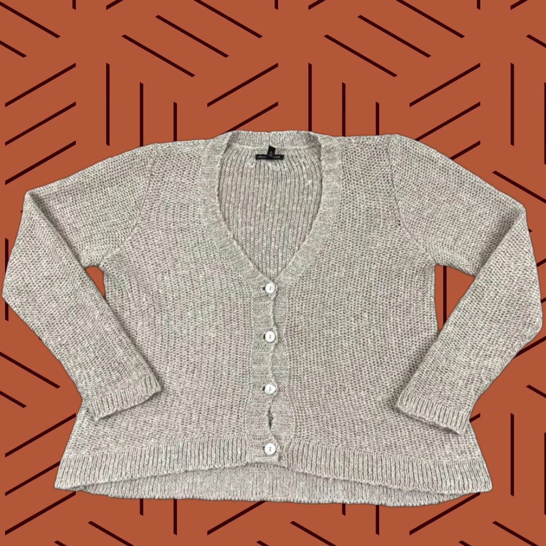 EILEEN FISHER Cardigan Sweater Womens Large Mohair Alpaca Viscose V-Neck L/S