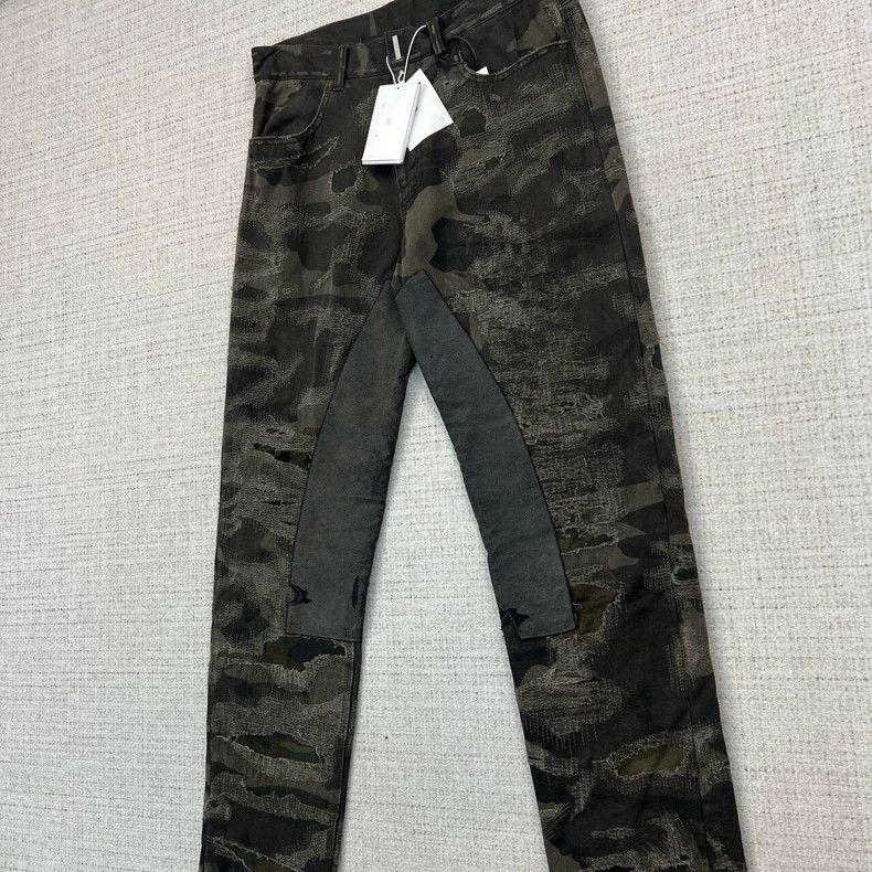 Givenchy Givenchy FW22 Camo Printed Worn Slim Fit Denim Pants 2506-N Size US 32 / EU 48 - 3 Thumbnail