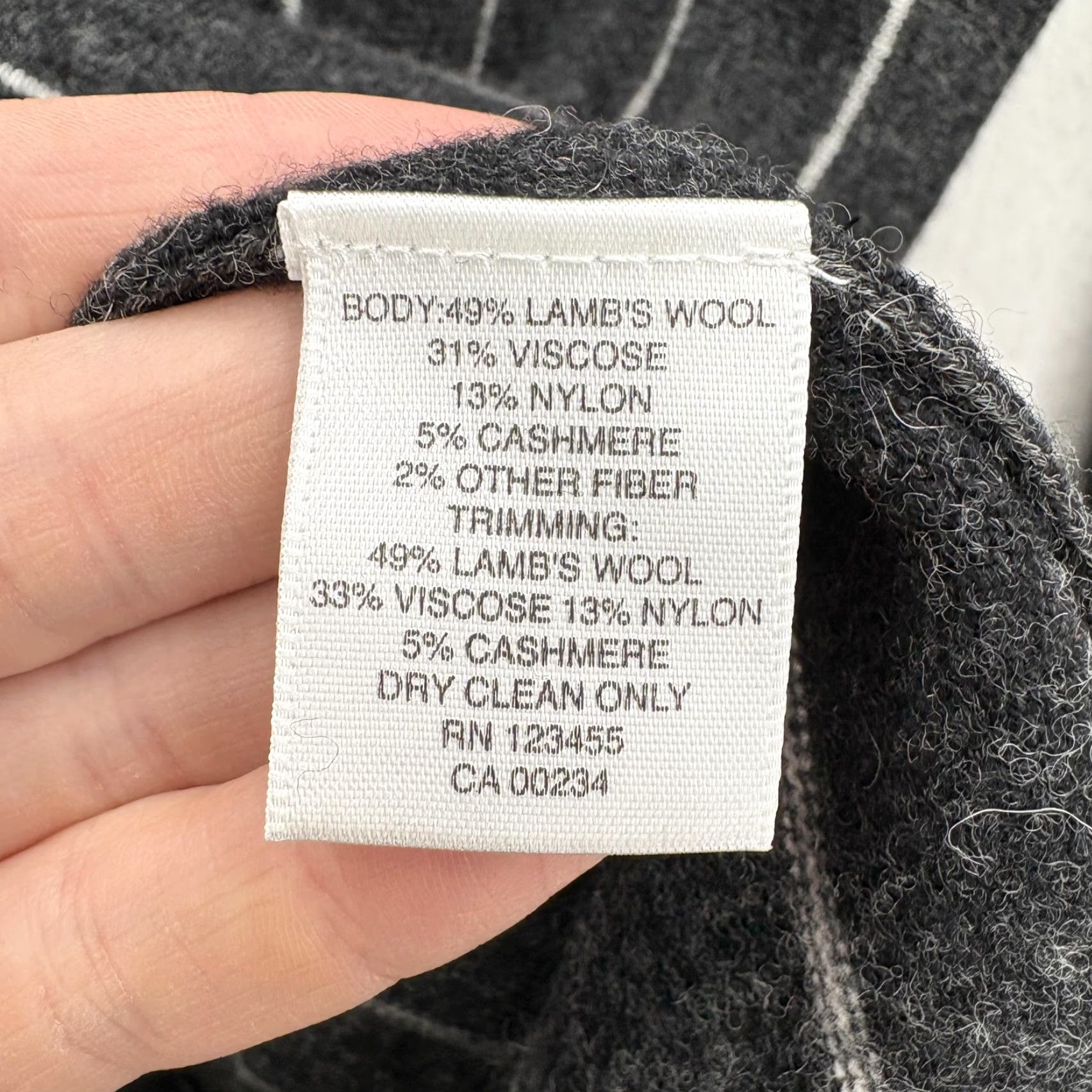 Lord & Taylor LORD & TAYLOR Sweater Tunic Womens Medium Gray Stripe Cowl Neck Cashmere Blend Size M / US 6-8 / IT 42-44 - 6 Thumbnail