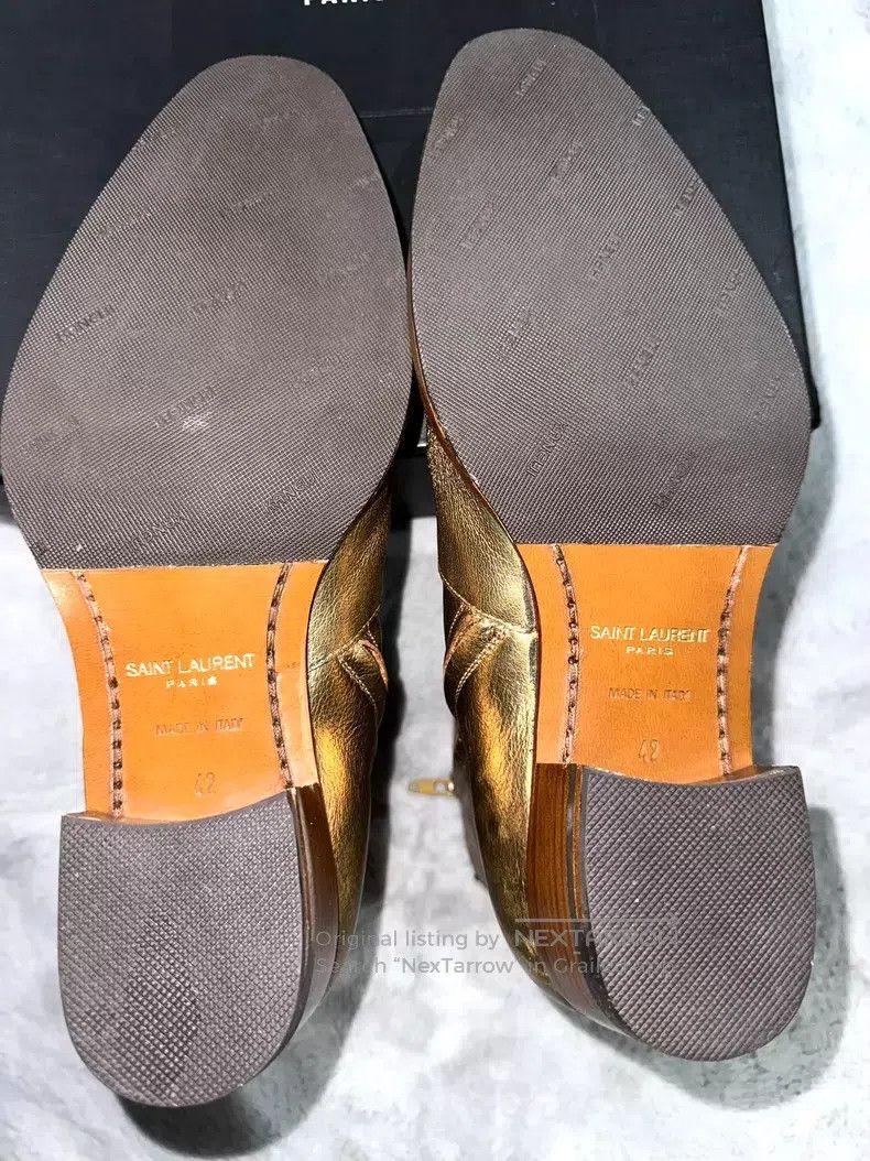 Saint Laurent Paris Saint Laurent Paris Golden Metal Pointed Boots i Size US 9 / EU 42 - 5 Thumbnail