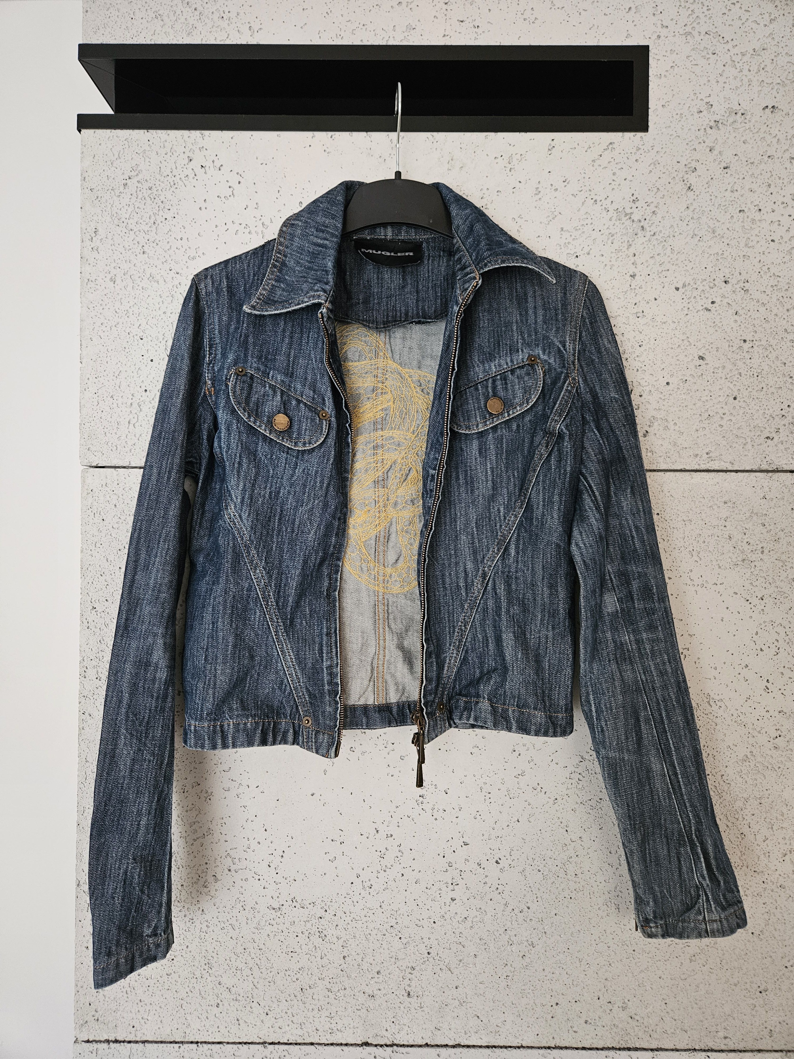 Mugler rare unique snake Mugler denim jeans vintage Jacket Size M / US 6-8 / IT 42-44 - 4 Thumbnail
