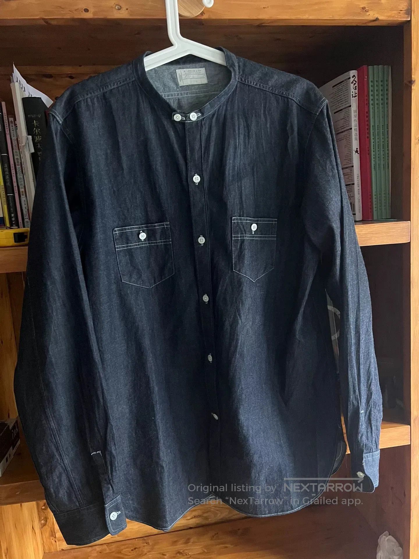 Old Joe Old Joe Indigo Dyed Stand Collar Work Shirt. Size US M / EU 48-50 / 2 - 2 Thumbnail