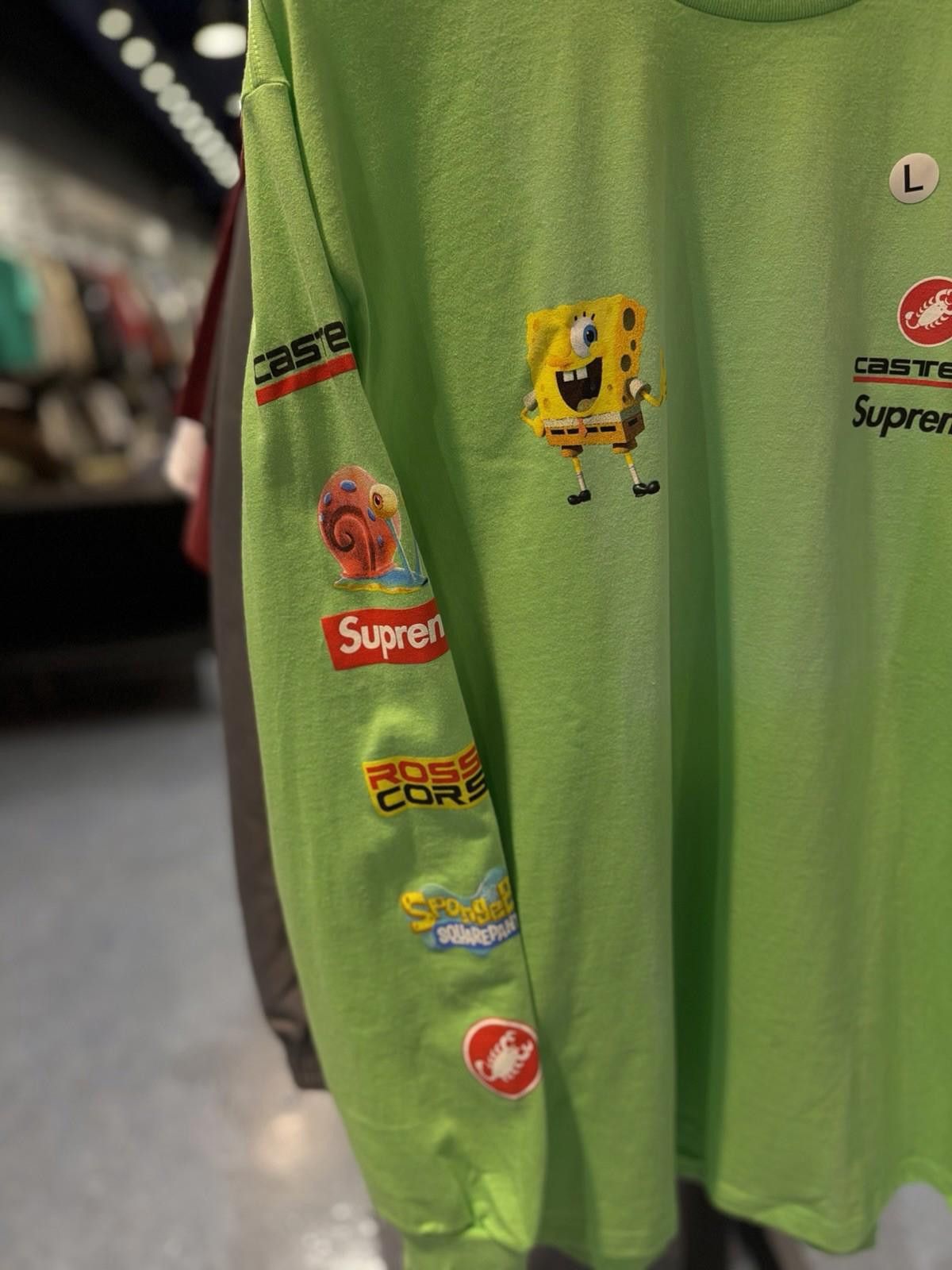 Supreme Supreme SpongeBob/Castelli Racing L/S Tee Green Large Green Size US L / EU 52-54 / 3 - 4 Thumbnail