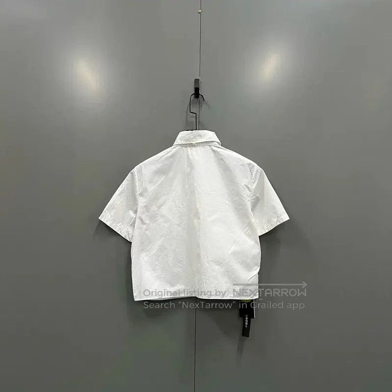 Prada Prada White Cotton Logo Short-Sleeve Shirt. Size US M / EU 48-50 / 2 - 3 Thumbnail