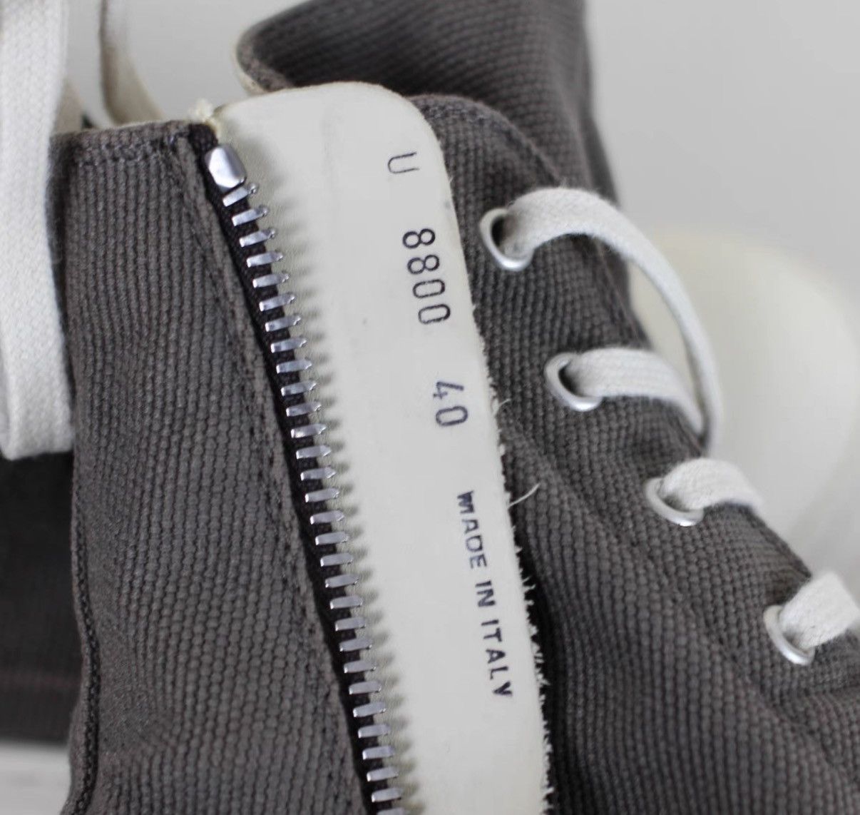 Rick Owens Rick Owens Canvas Gray Bubble Converse-Inspired Sneakers Size US 7 / EU 40 - 6 Thumbnail