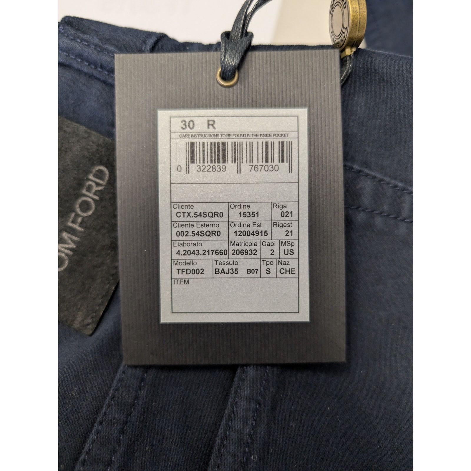 Tom Ford o1rshd1 Straight Fit Denim Jeans in Blue Size US 30 / EU 46 - 22 Thumbnail