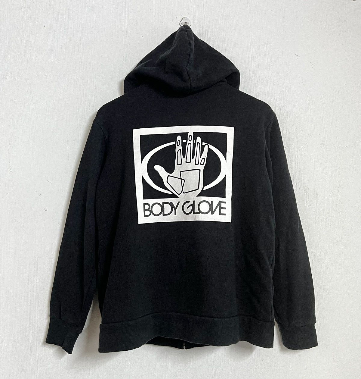 image of Hot Drops Vintage Body Glove Surf Big Logo Hoodie in Black, Men's (Size Medium)