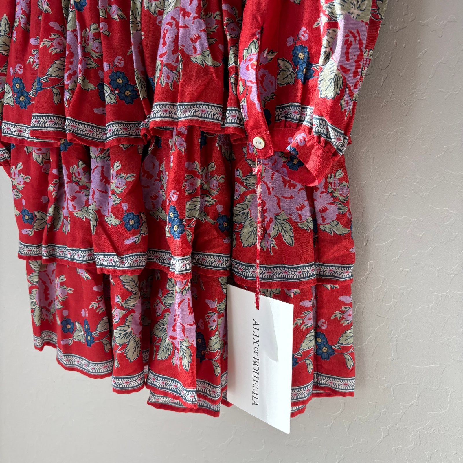 Alix Of Bohemia Alix of Bohemia Floral Red Selma Long Sleeve Dress XS Size XS / US 0-2 / IT 36-38 - 8 Thumbnail