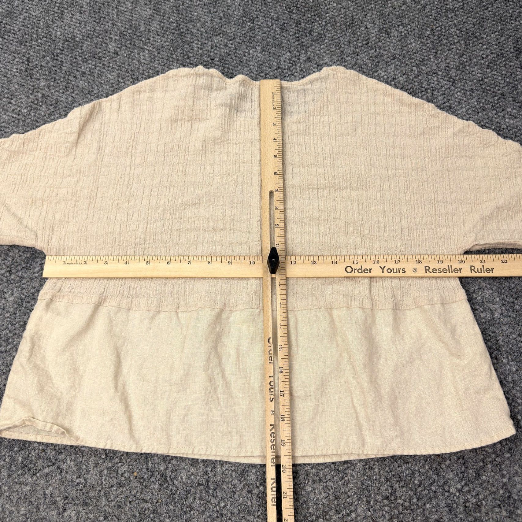 Vintage Tahari Blouse Women's Small Beige Linen Cotton Short Sleeve Casual Tunic Size S / US 4 / IT 40 - 6 Thumbnail