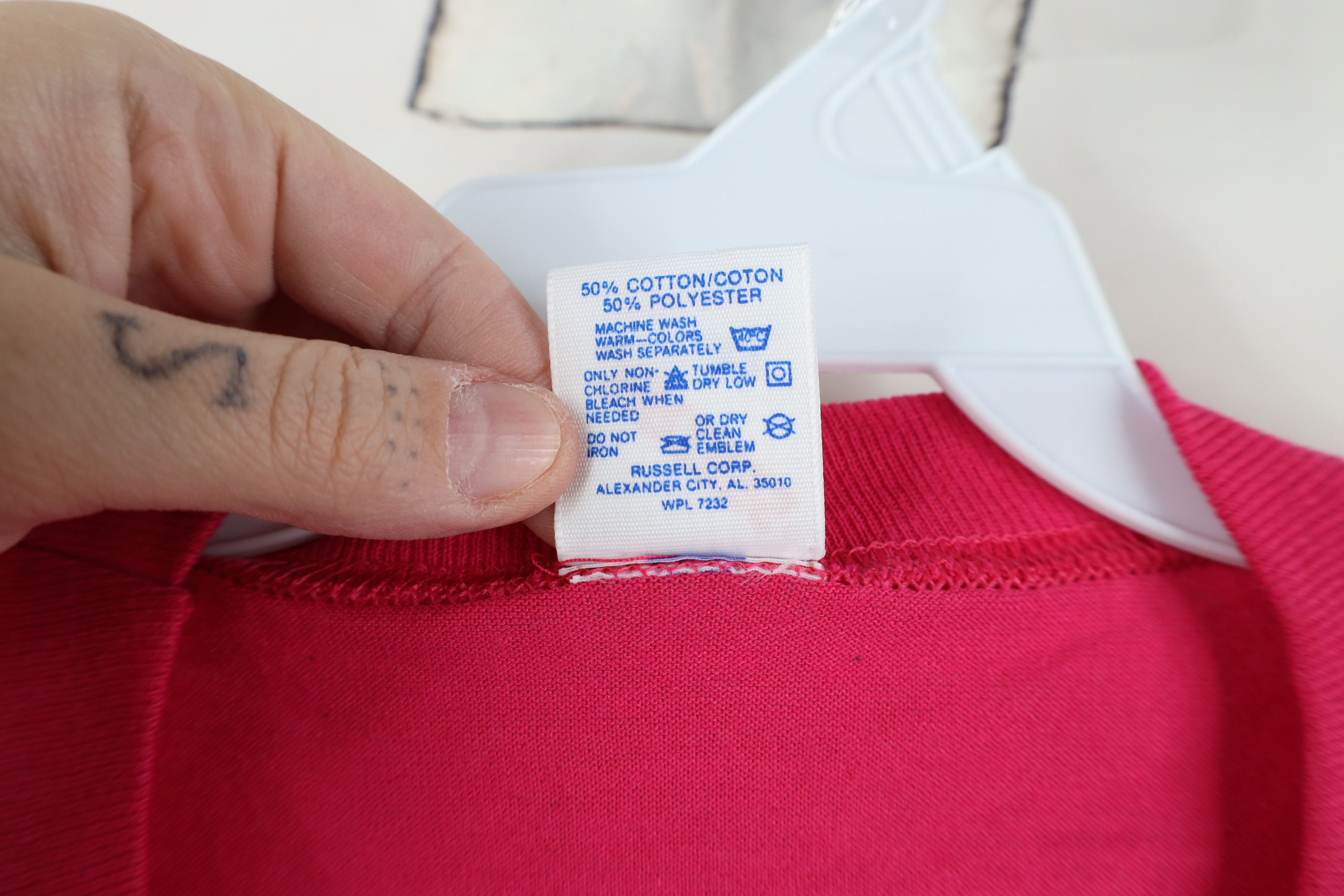 Vintage Deadstock Vintage 90s Streetwear T-Shirt Raspberry Pink USA Size XL / US 12-14 / IT 48-50 - 7 Thumbnail