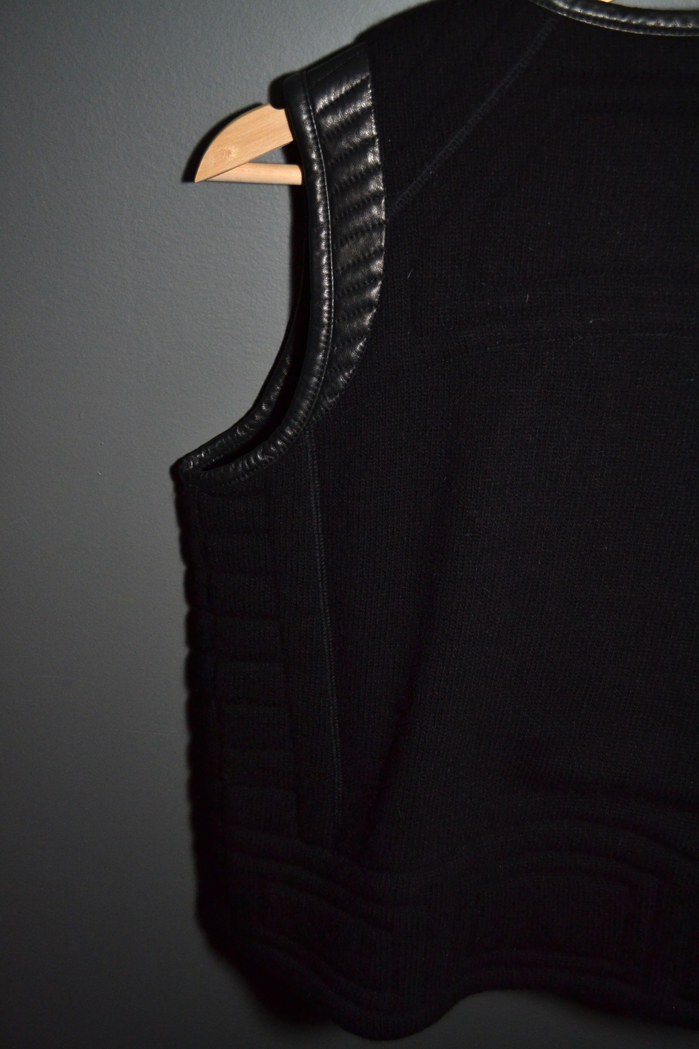 Rag & Bone Rag & Bone S size Wool and Leather Biker Vest Women's Size S / US 4 / IT 40 - 9 Thumbnail