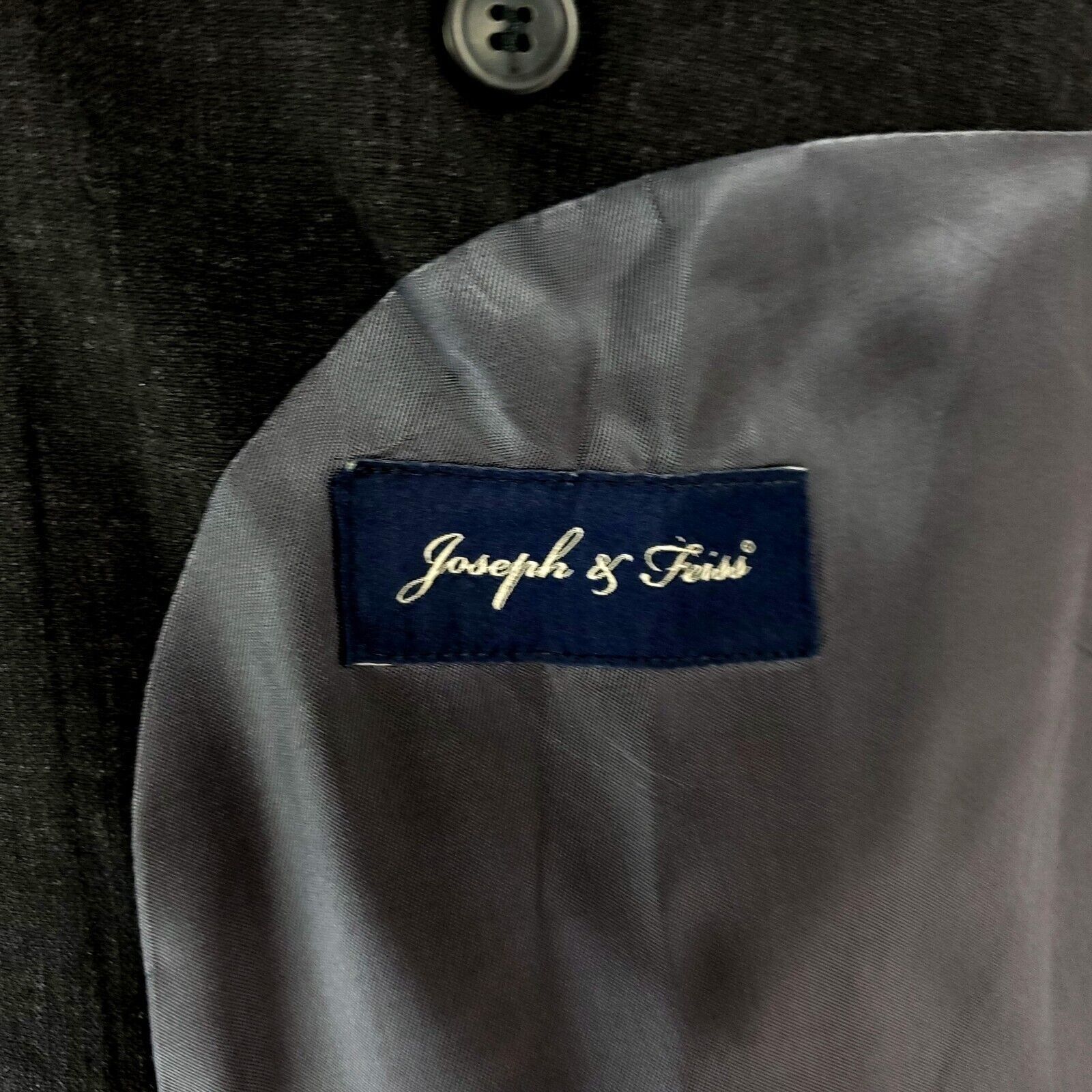 Joseph & Feiss DAMAGED Joseph Feiss Wool 2 Button Suit Jacket 46R Gray Port Size 46R - 7 Thumbnail