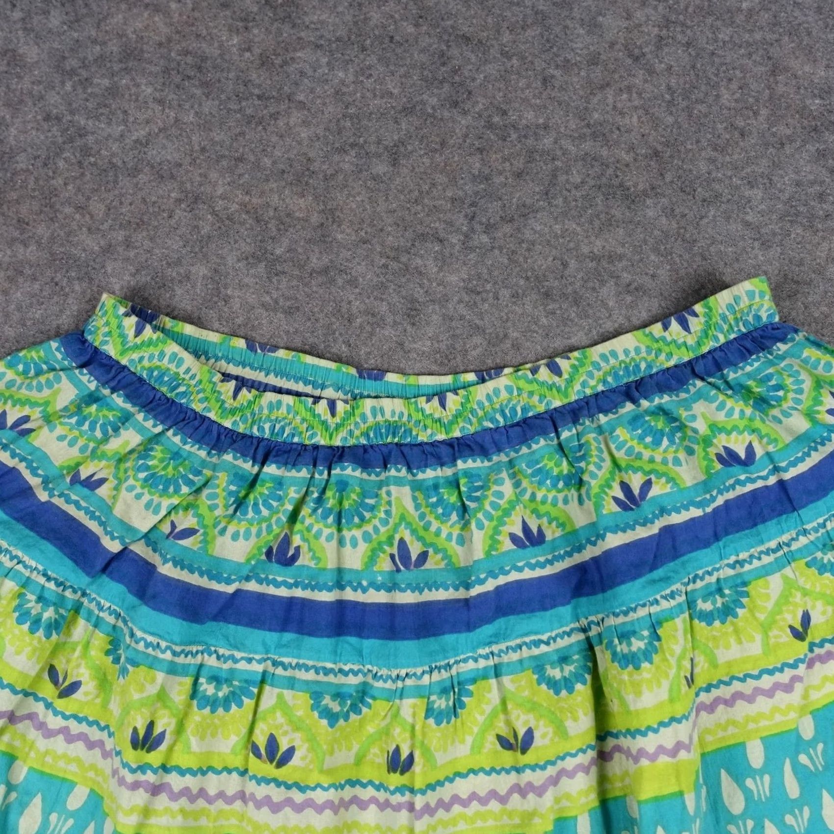 Vintage VINTAGE Phool Skirt Womens XL Turquoise Paisley Beaded Sequin Maxi Boho Summer VTG Size 36" / US 14 / IT 50 - 2 Thumbnail