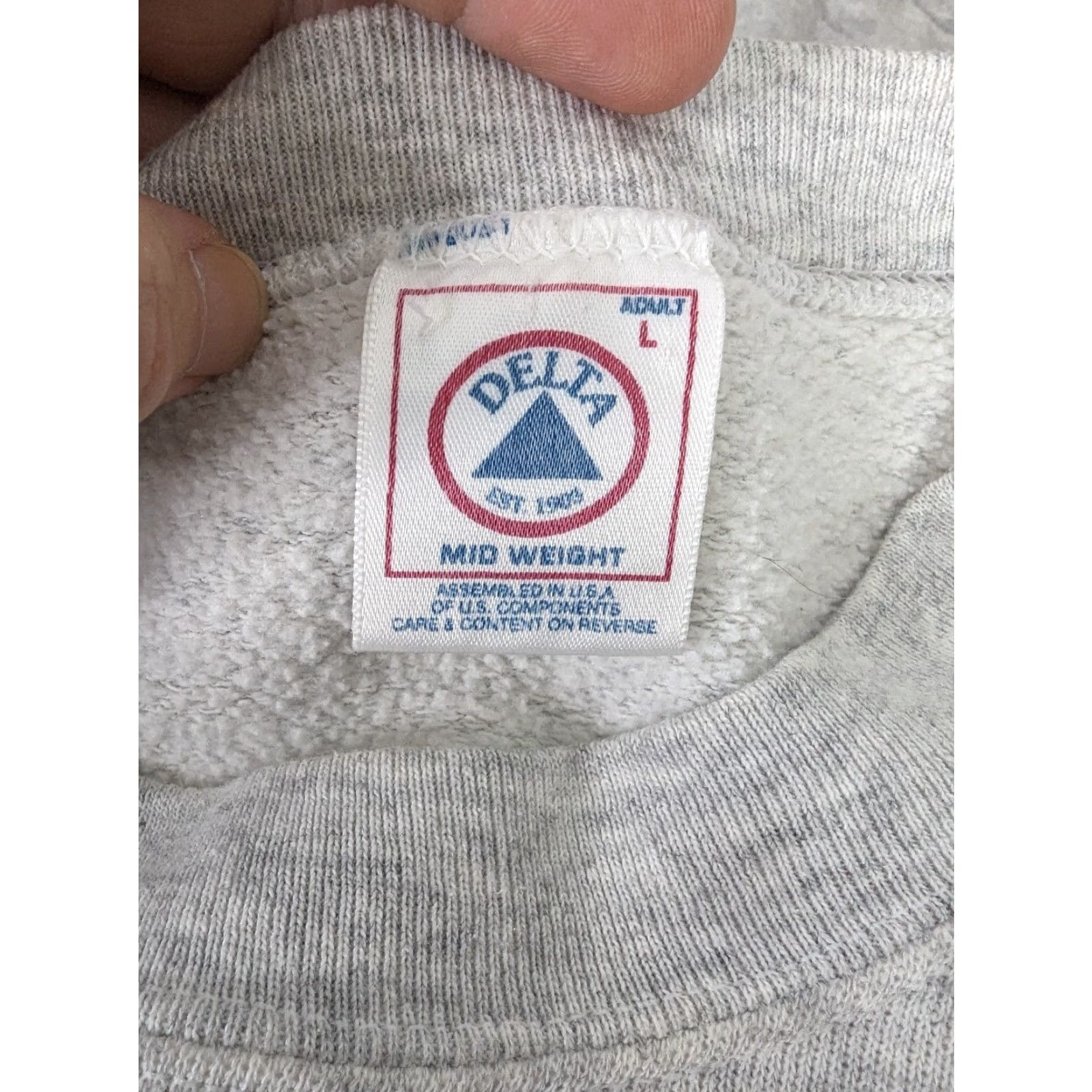 Delta VINTAGE What Would Jesus Do? WWJD USA Crewneck Sweatshirt Large Gray Men Delta Distressed Crew Neck Pullover Long Sleeve with Logo 90s Size US L / EU 52-54 / 3 - 3 Thumbnail