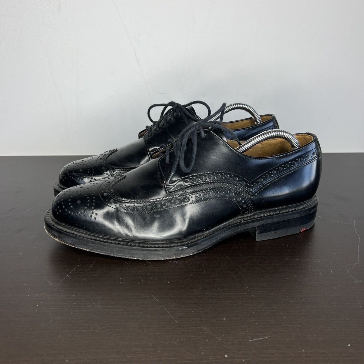 Designer HENRY LLOYD BOURTON DERBY BROGUE BLACK LEATHER HUDSON SHOES Size US 10 / EU 43 - 1 Thumbnail