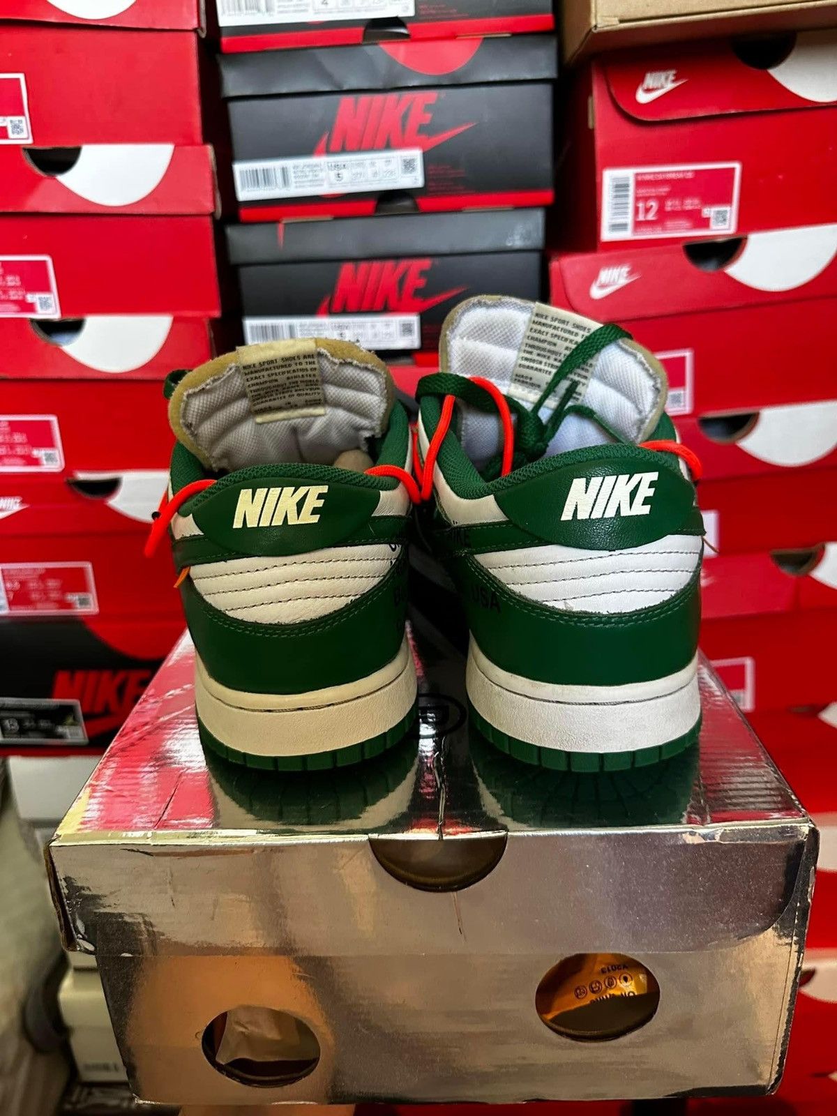 Nike × Off-White Nike Off White Dunk Low Green Size US 10 / EU 43 - 4 Thumbnail