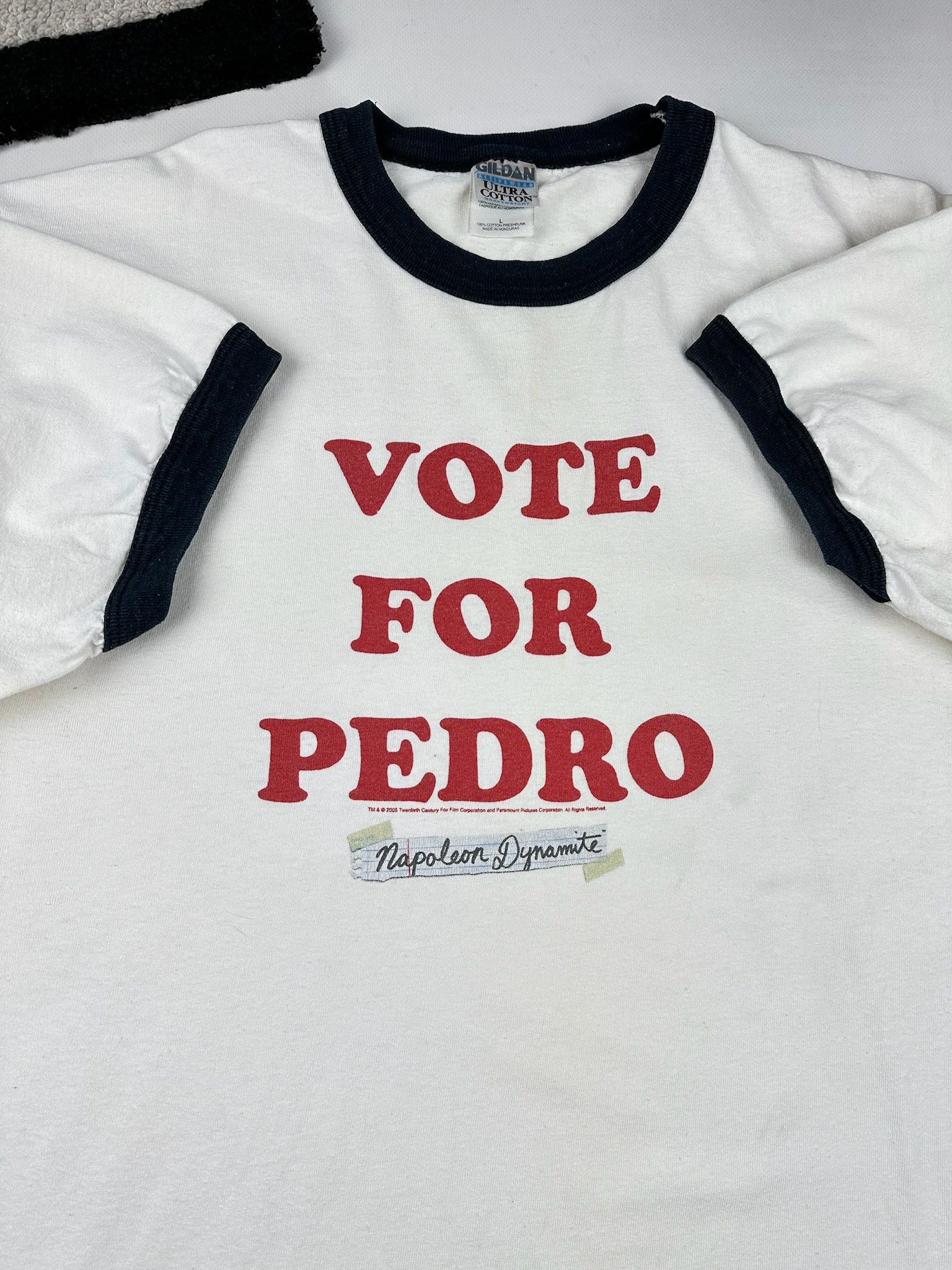 Vtg Y2K Vote For Pedro Napoleon Dynamite Movie Ringer Tee