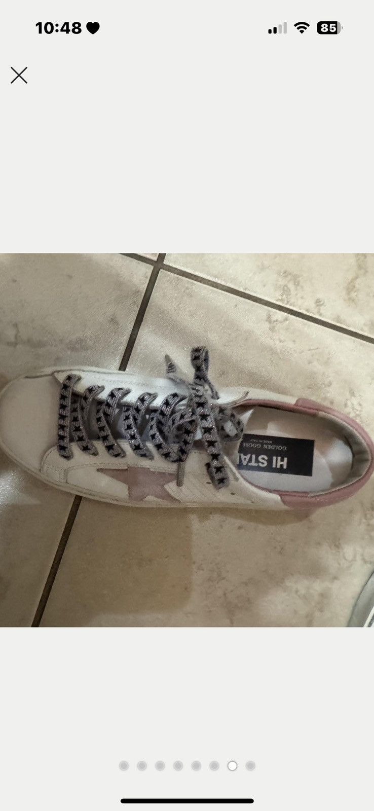 Golden Goose Hi Star in white leather with pink suede star Size US 8 / IT 38 - 6 Thumbnail