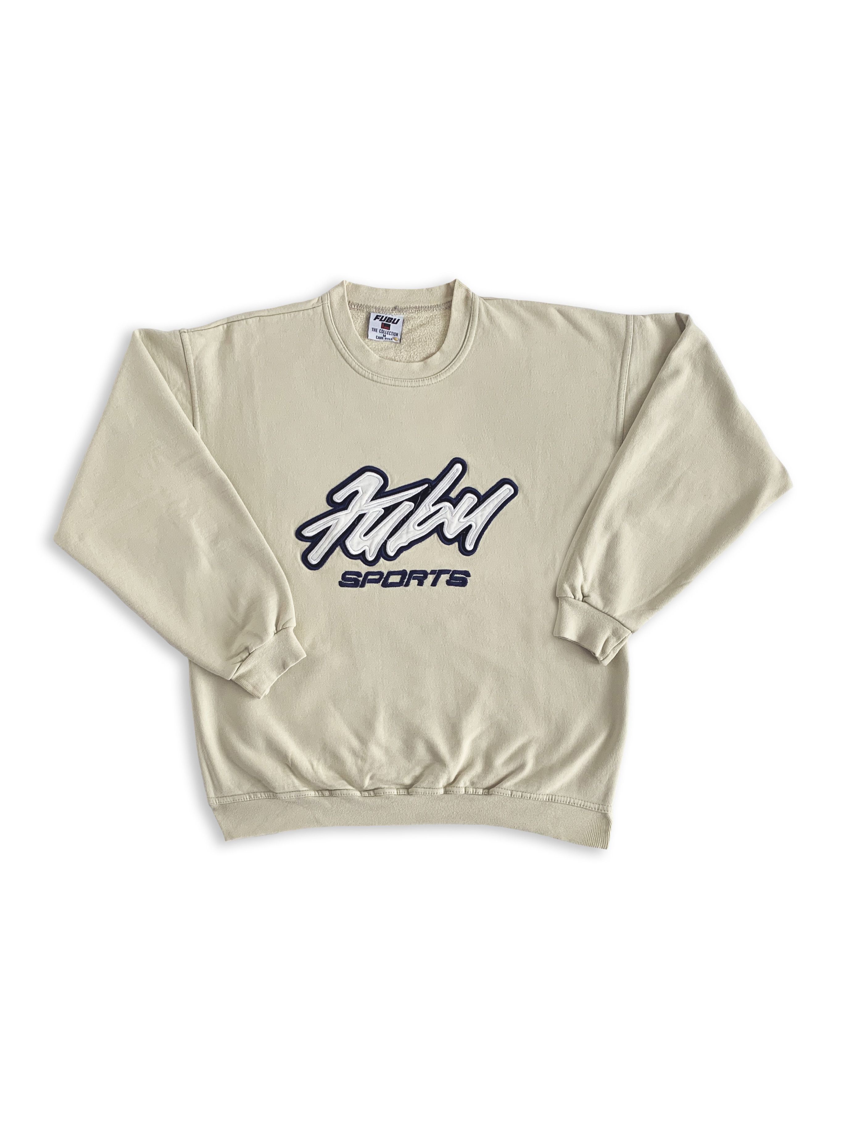 【HIPHOP】FUBU フーブ スウェット クリーム色 y2k ラッパー FUBU Sweatshirt XL 90s/Y2K/HIPHOP/Streetwear