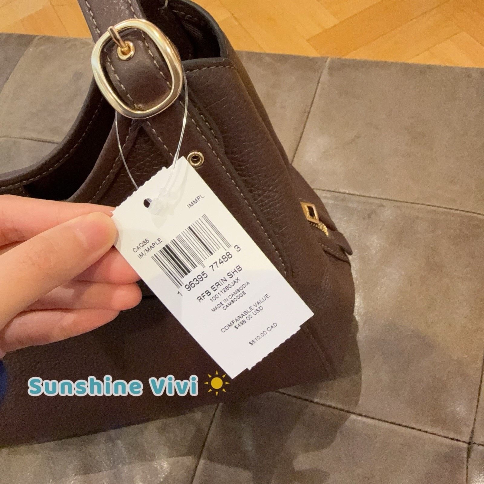 Coach NWT Bundle Coach Erin Bag CAQ86 Maple & CAU48 Pearl Strap Size ONE SIZE - 7 Thumbnail