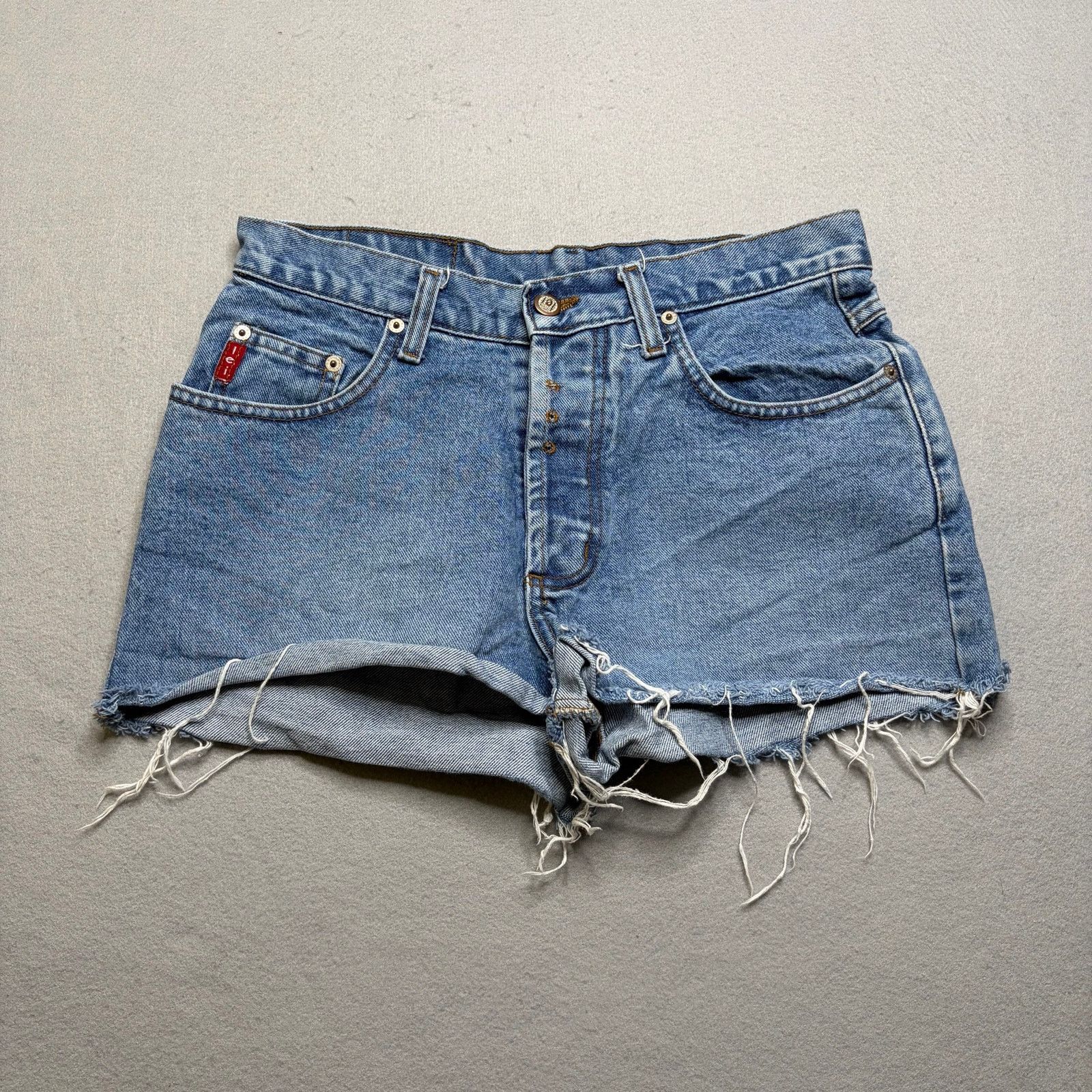 L.E.I. Vintage Lei Denim Cut Off Shorts Sz 31 Frayed Hem Y2K Size 31" - 1 Thumbnail