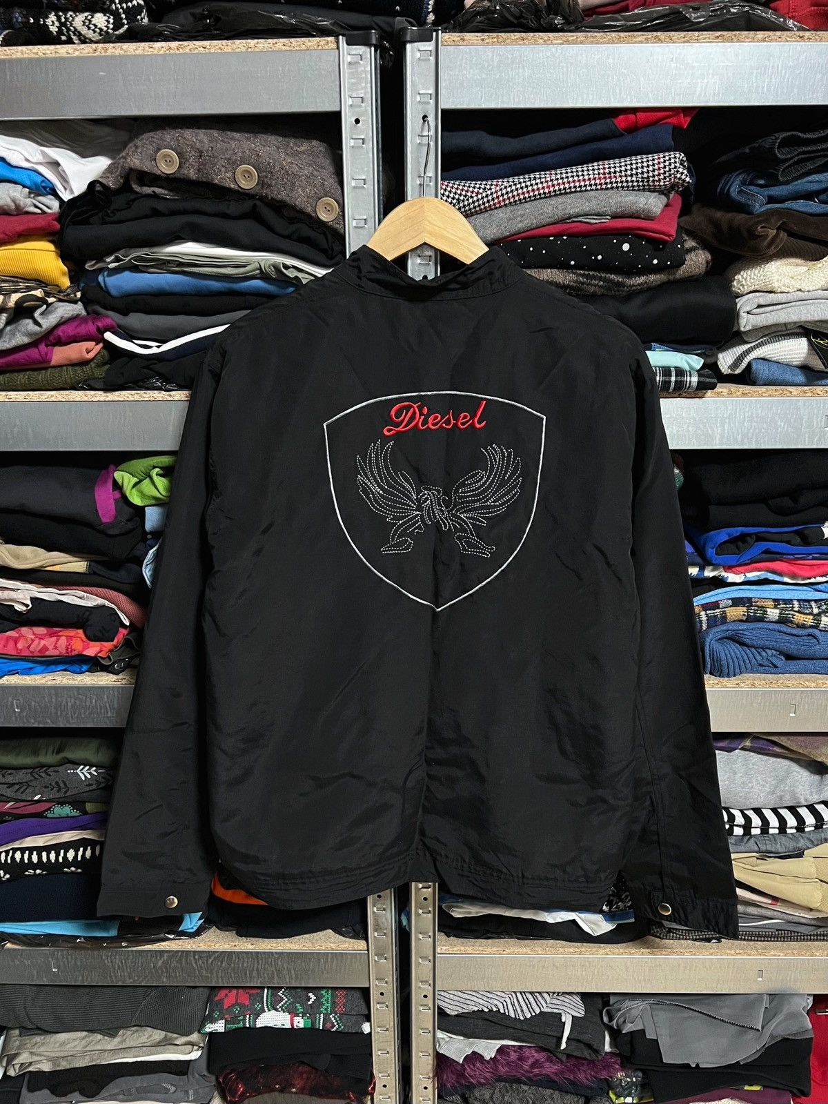 Diesel Vintage Diesel Big Logo Coach Full Zip Bomber Jacket Size L Size US L / EU 52-54 / 3 - 1 Thumbnail