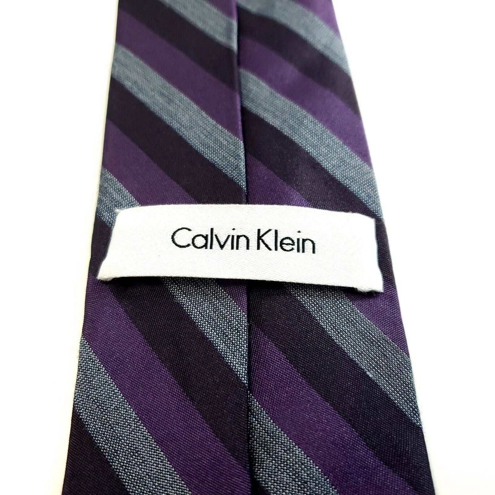 Calvin Klein Calvin Klein Black Gray Purple Striped Striped Long Skinny S Size ONE SIZE - 3 Thumbnail