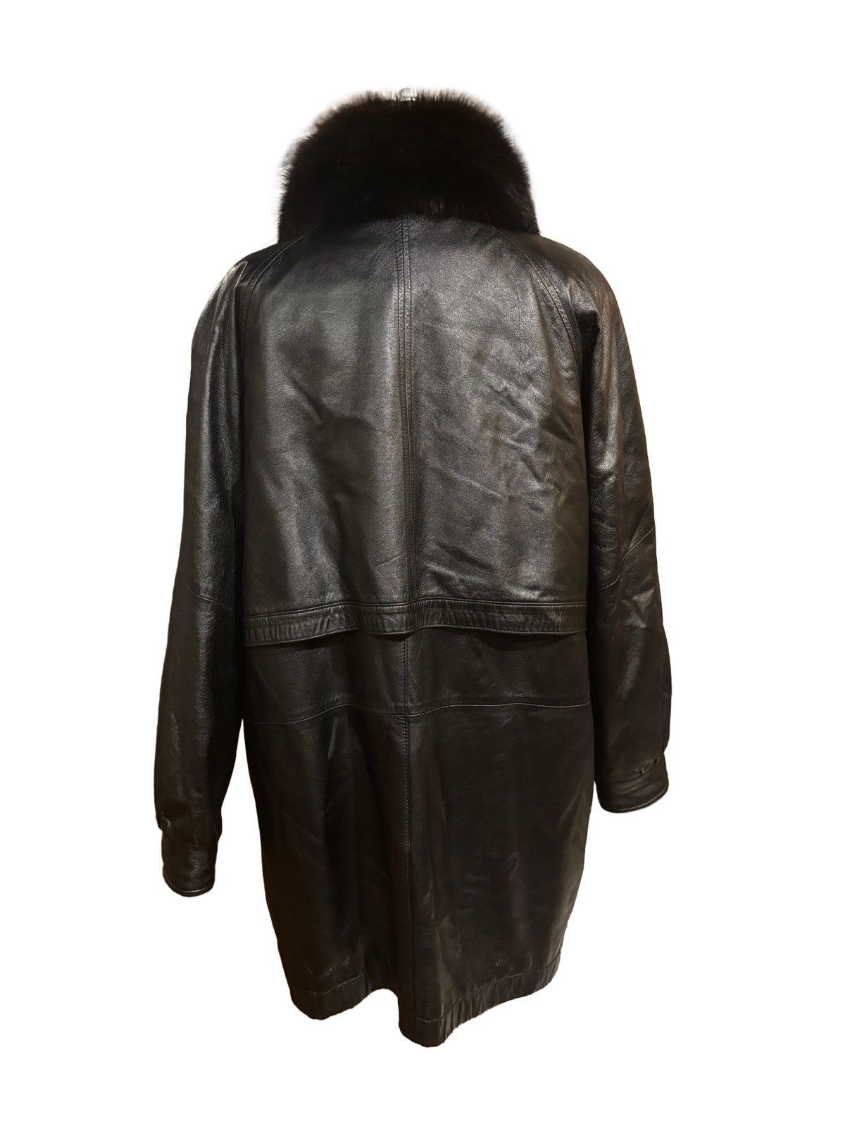 Nina Ricci Women’s black leather Jacket with fur collar Size XXL / US 16-18 / IT 52-54 - 5 Thumbnail
