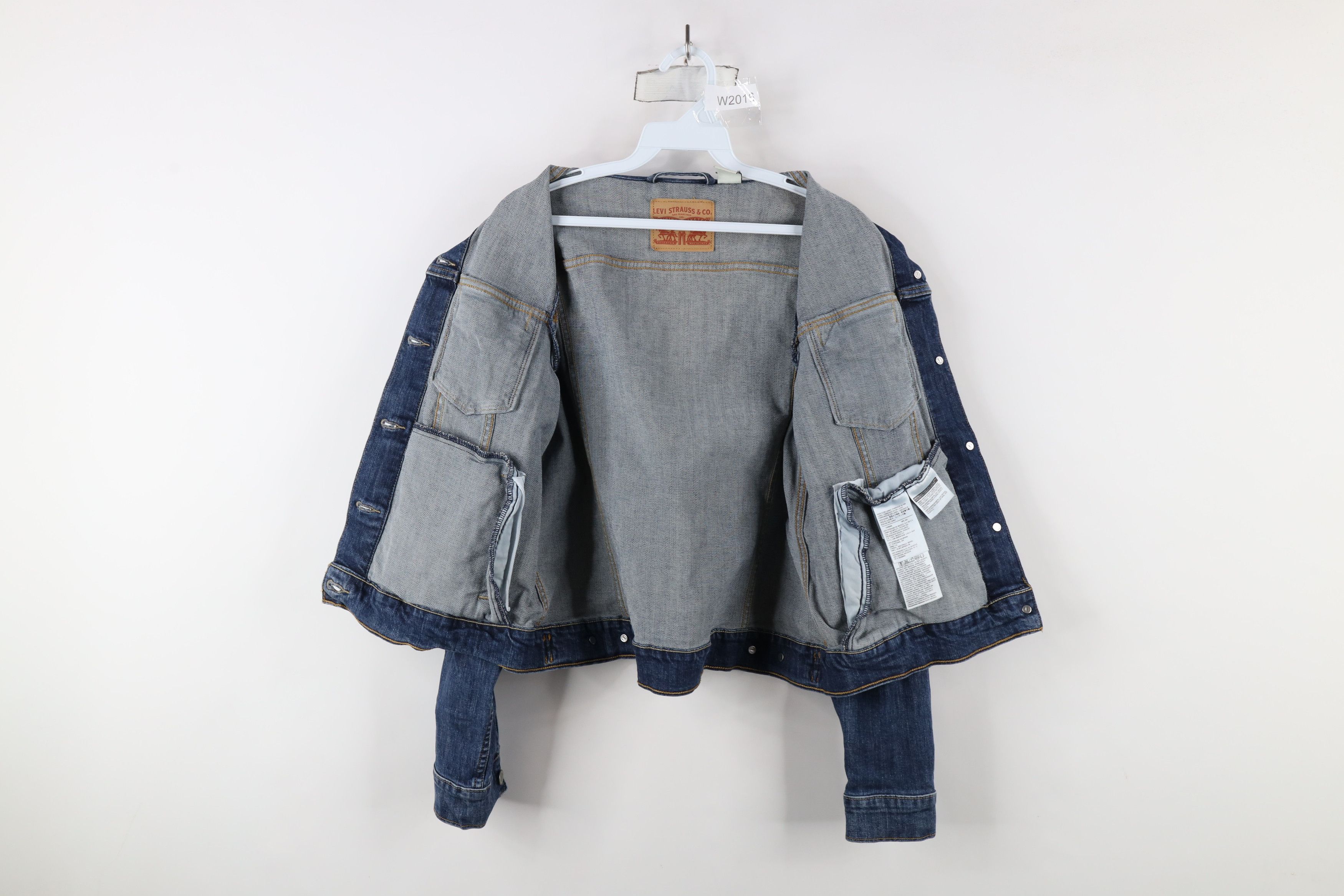 Levi's × Vintage Vintage Y2K Levis Stretch Denim Jean Trucker Jacket Blue Size L / US 10 / IT 46 - 8 Thumbnail