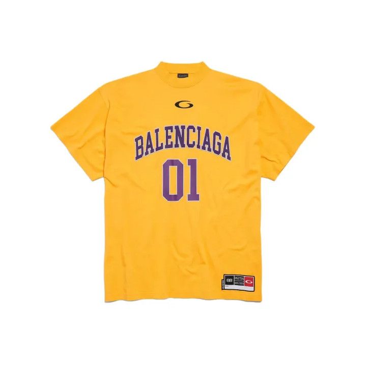 Balenciaga Graphic Print Yellow Short Sleeve T-shirt