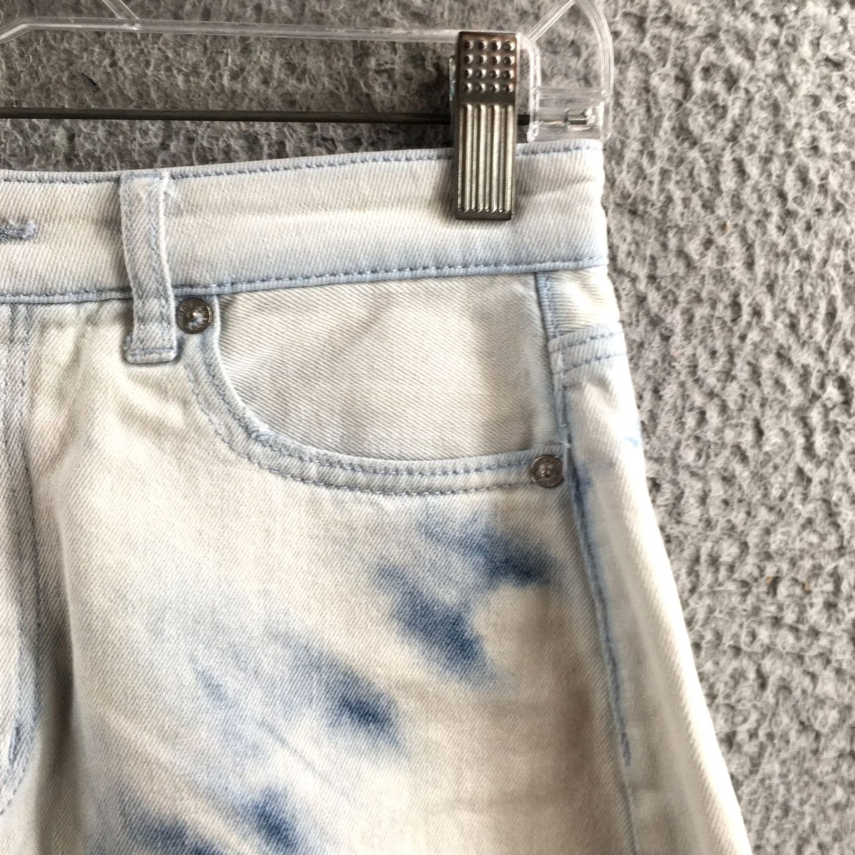 American Eagle Outfitters American Eagle Shorts Womens 4 Blue Tie Dye Distressed Cutoff Zip Fly Denim Size 27" / US 4 / IT 40 - 3 Thumbnail